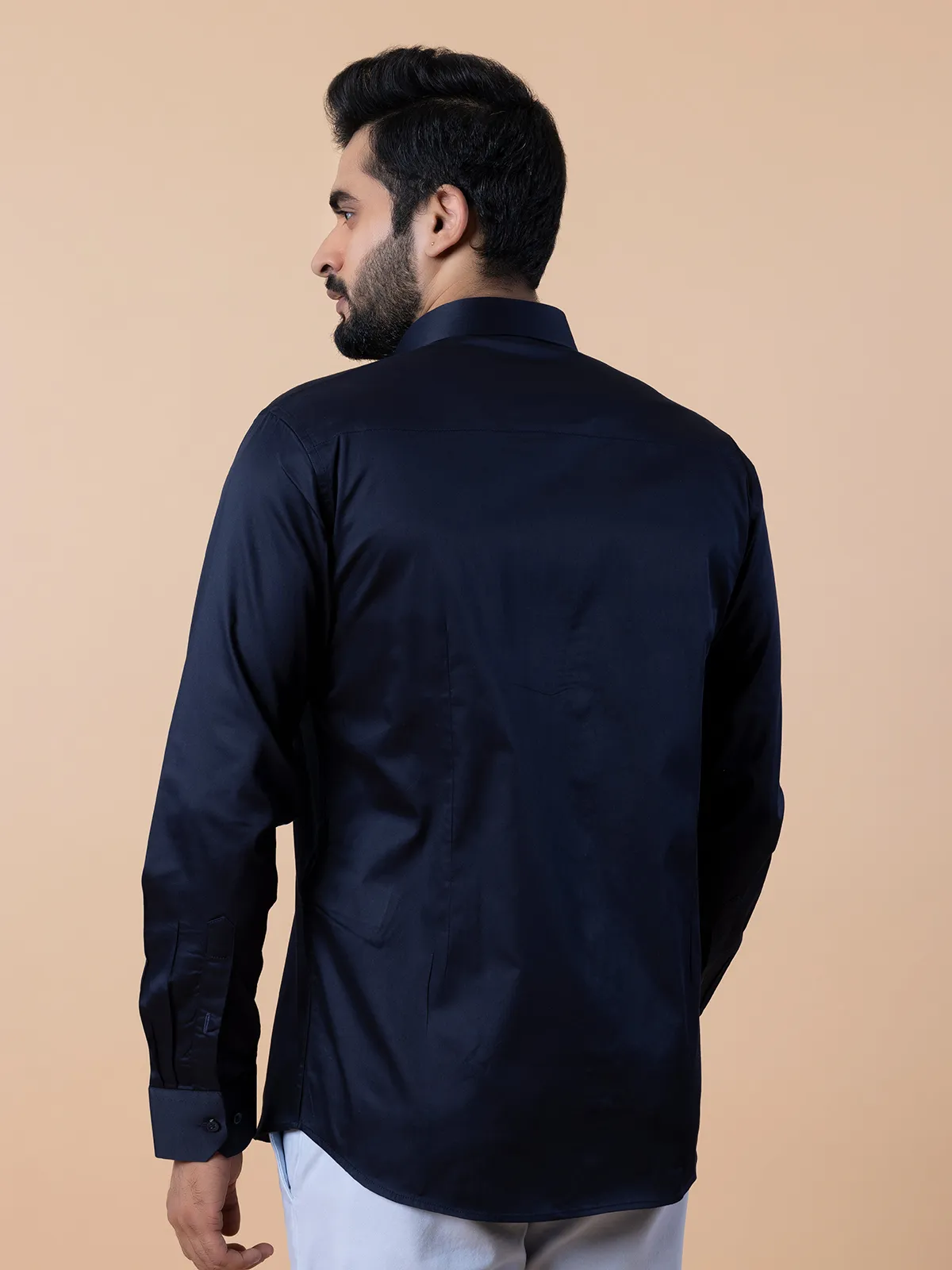 Avega navy plain full sleeves shirt