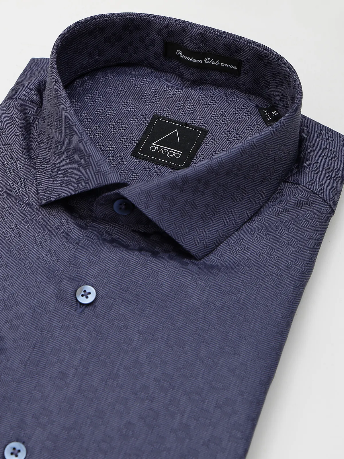 Avega navy printed cotton shirt