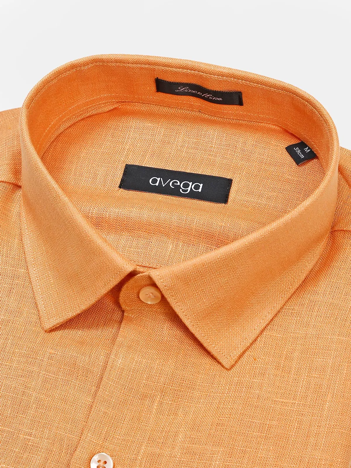 Avega orange solid linen shirt