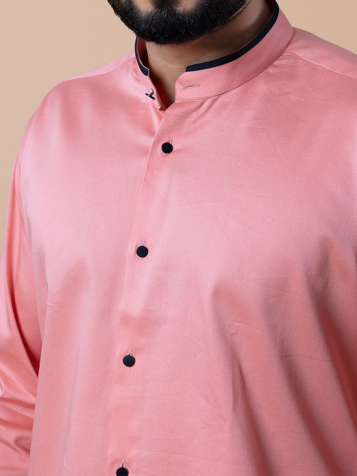 Avega peach plain cotton shirt