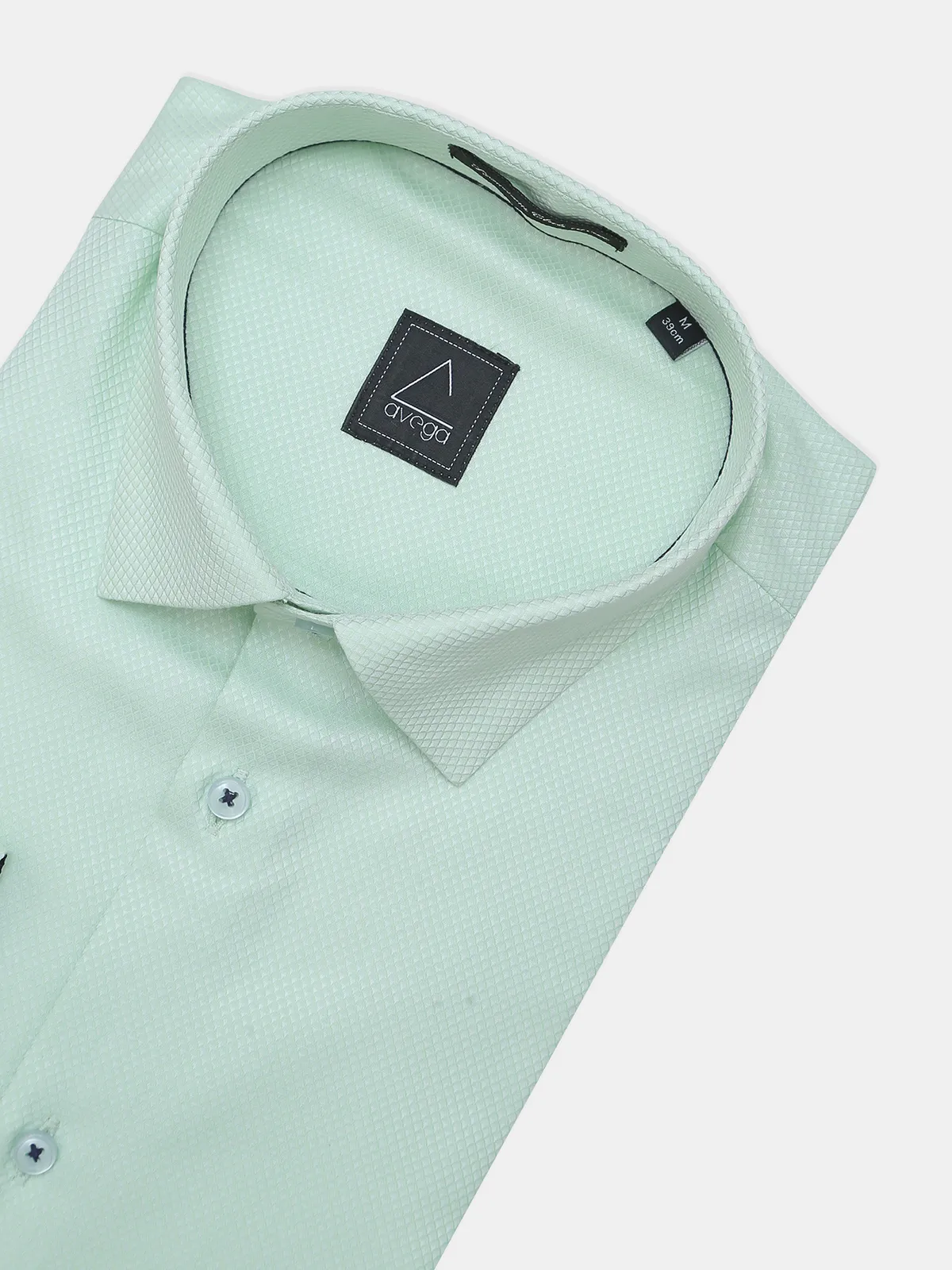 Avega presented pista green textured cotton shirt