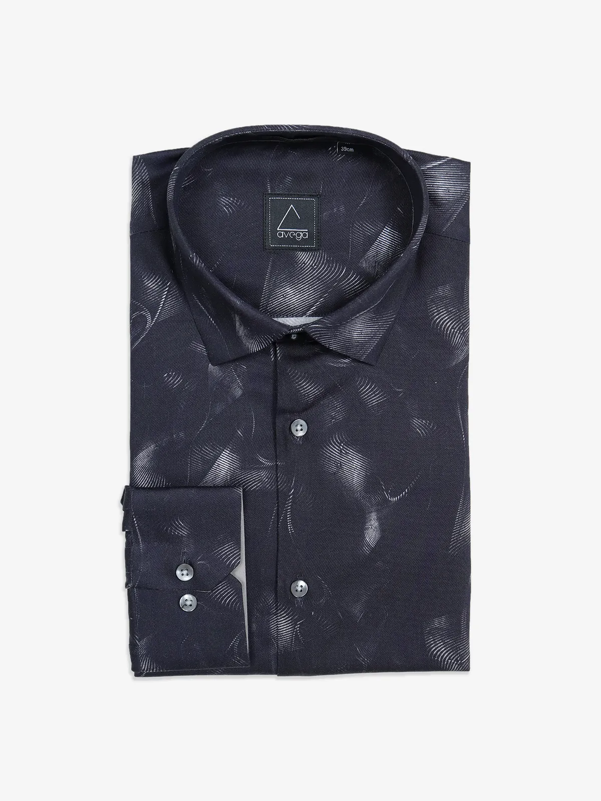 Avega printed cotton navy shirt