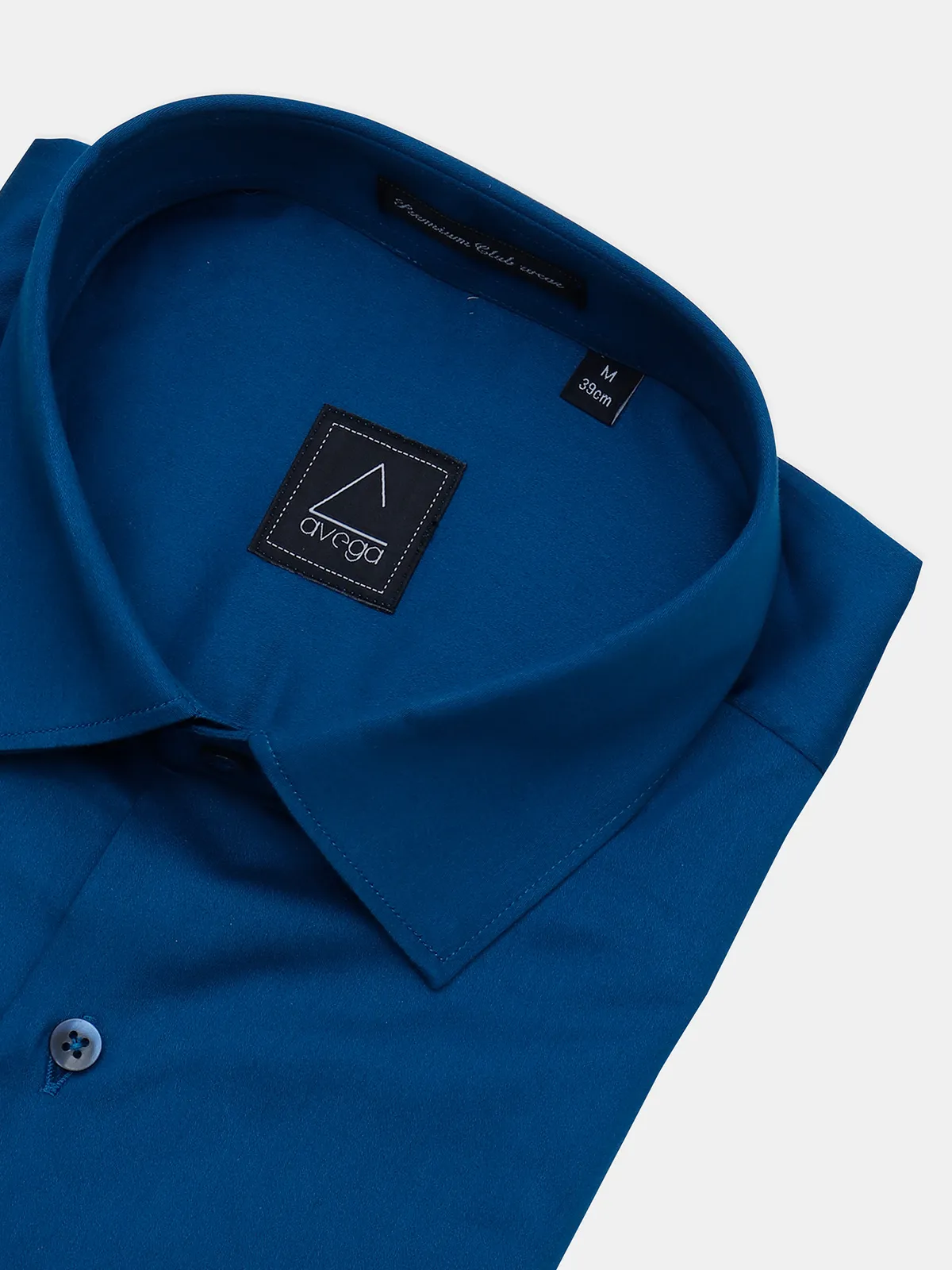 Avega royal blue solid cotton casual shirt