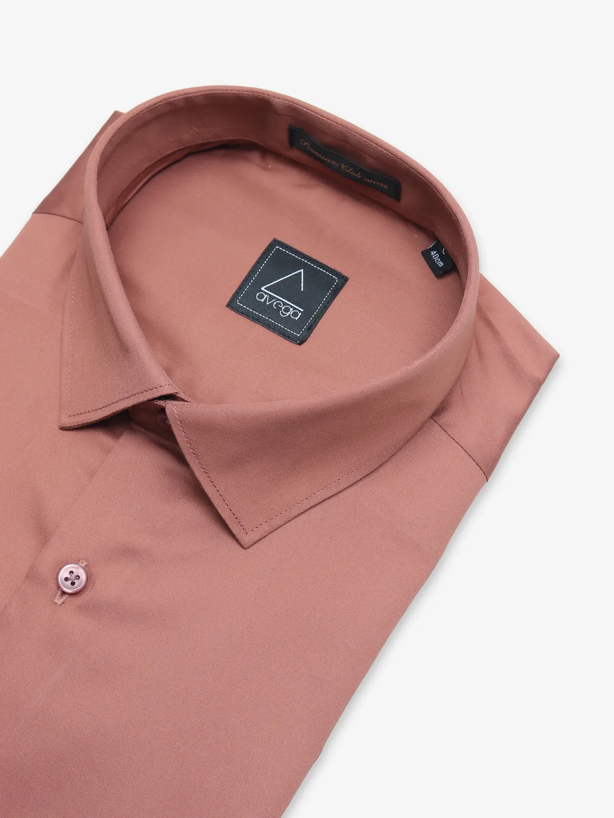 Avega rust orange cotton plain shirt