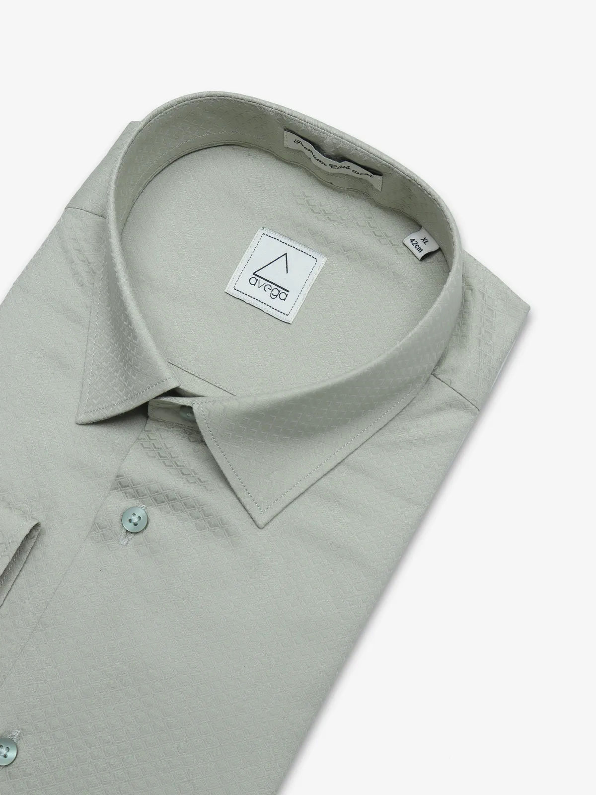 Avega sage green cotton printed shirt