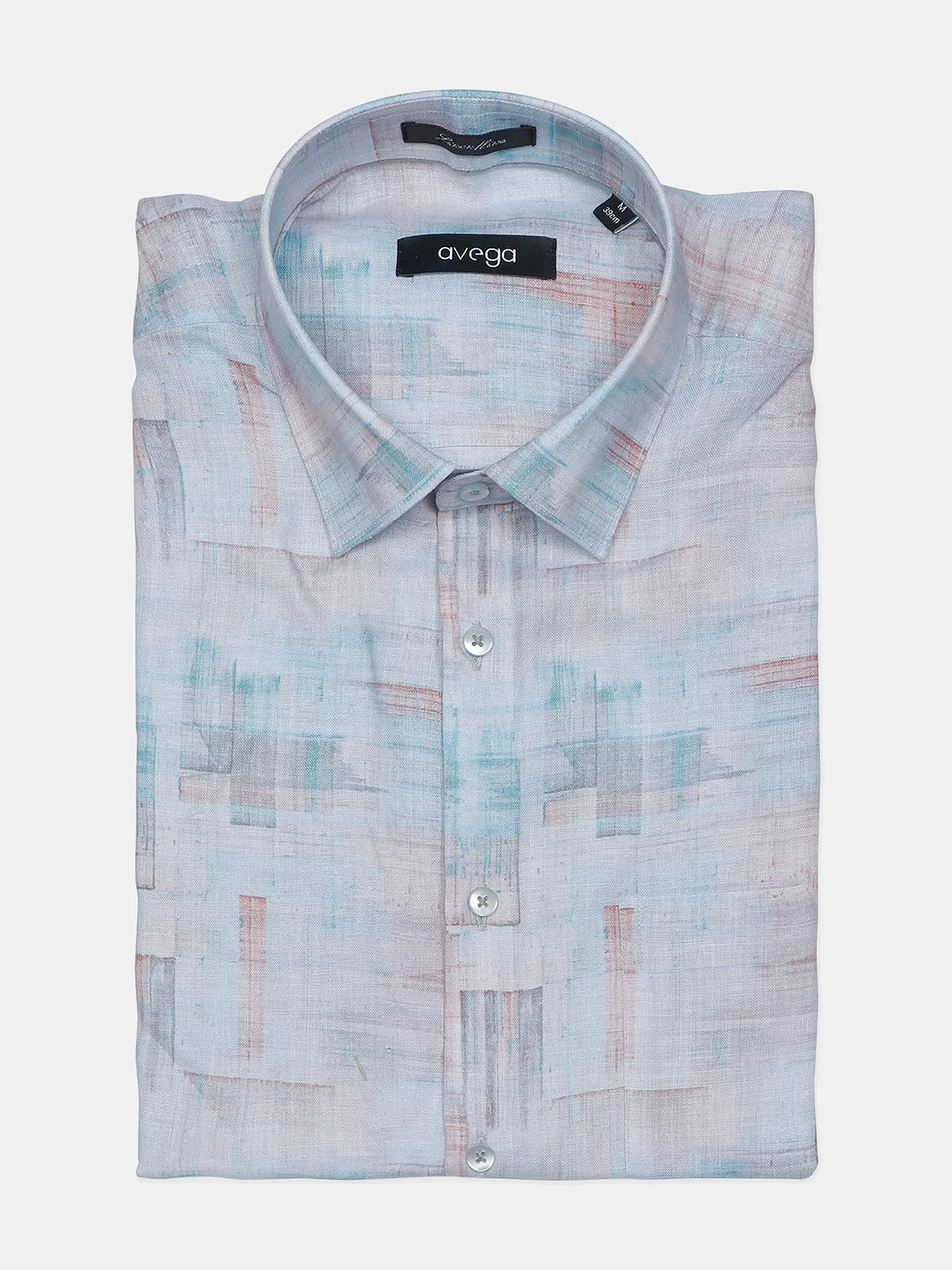 Avega sky blue cotton printed formal shirt