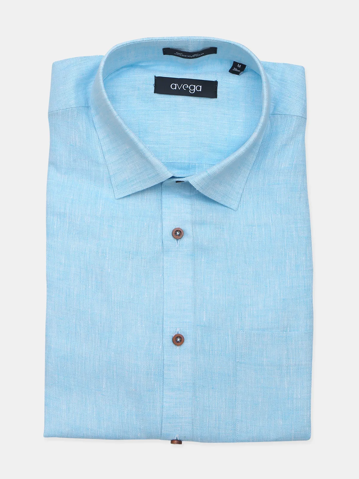 Avega sky blue linen formal shirt for mens