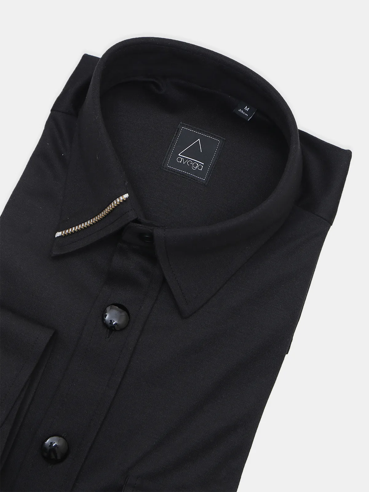 Avega solid cotton black hue shirt