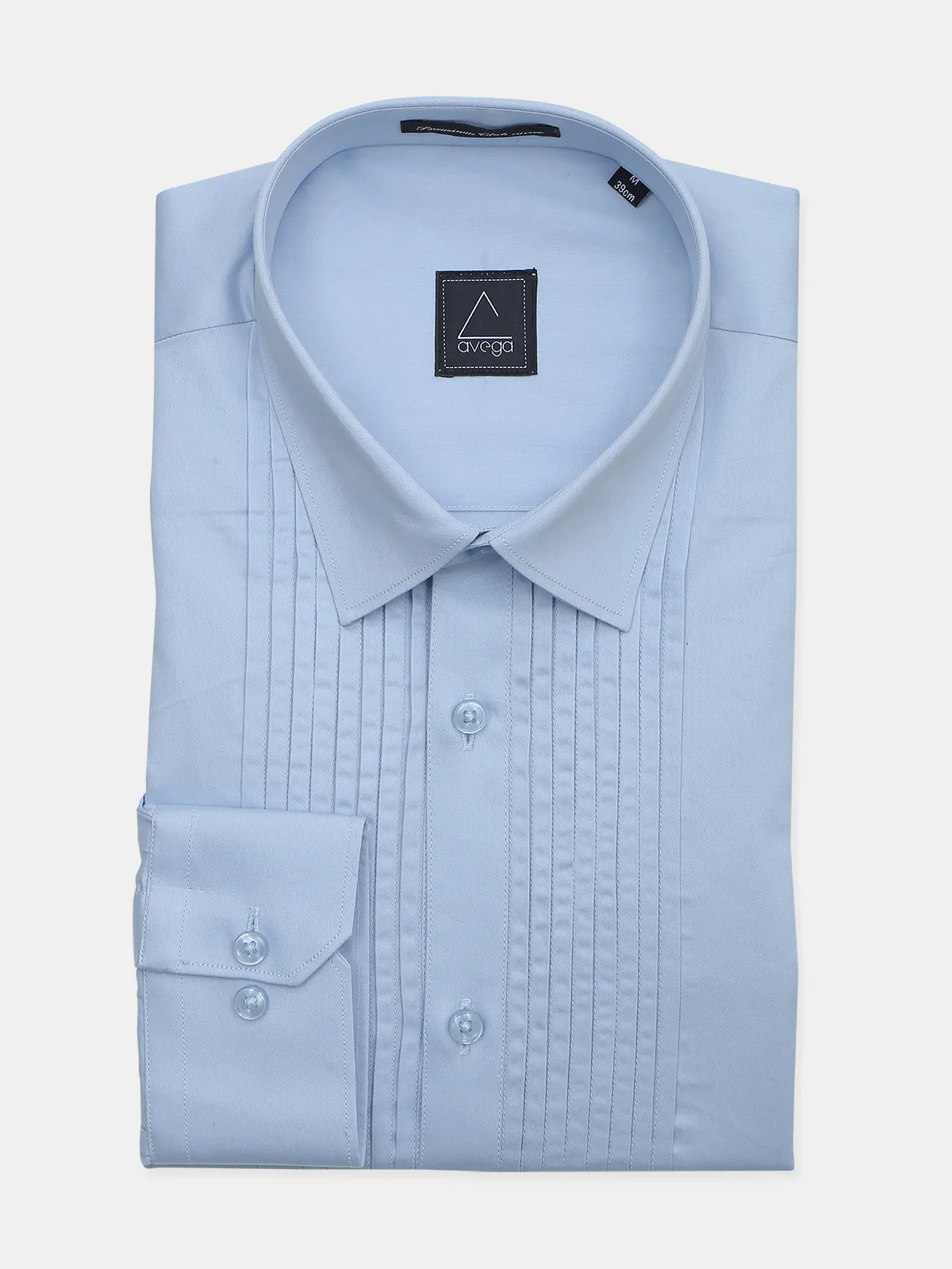 Avega solid sky blue pattern cotton shirt