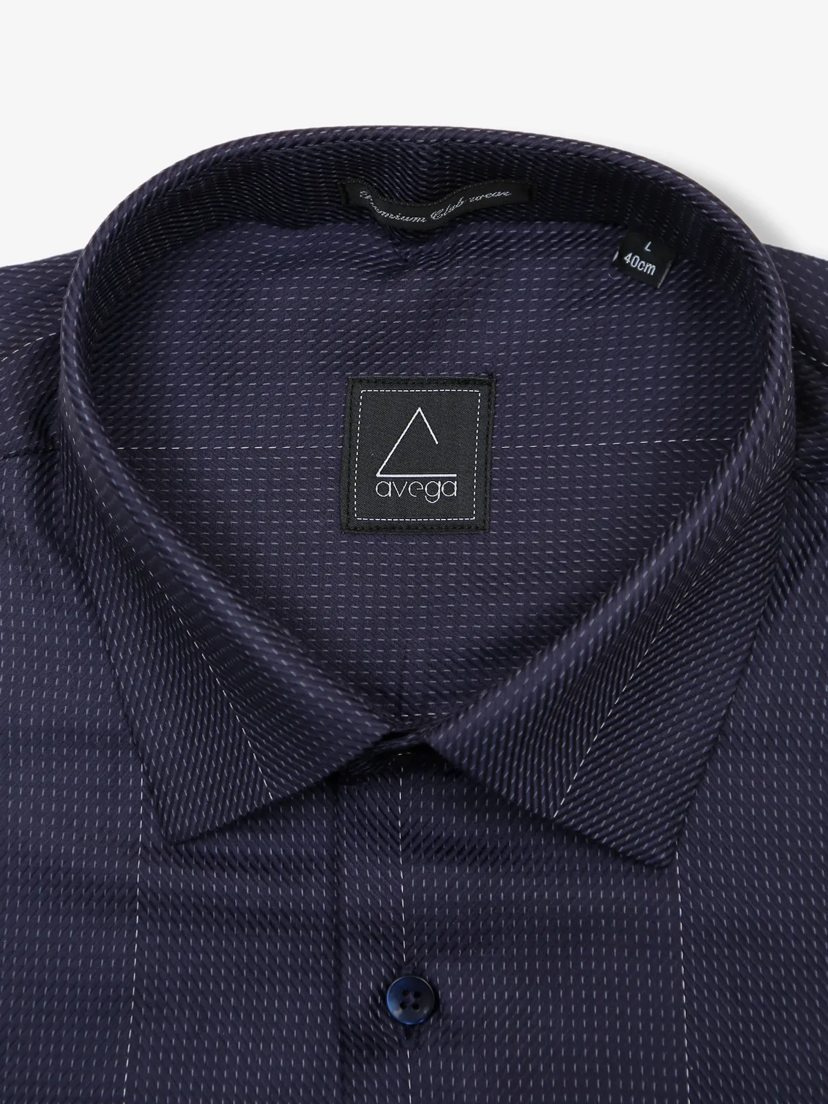 Avega stripe navy cotton shirt