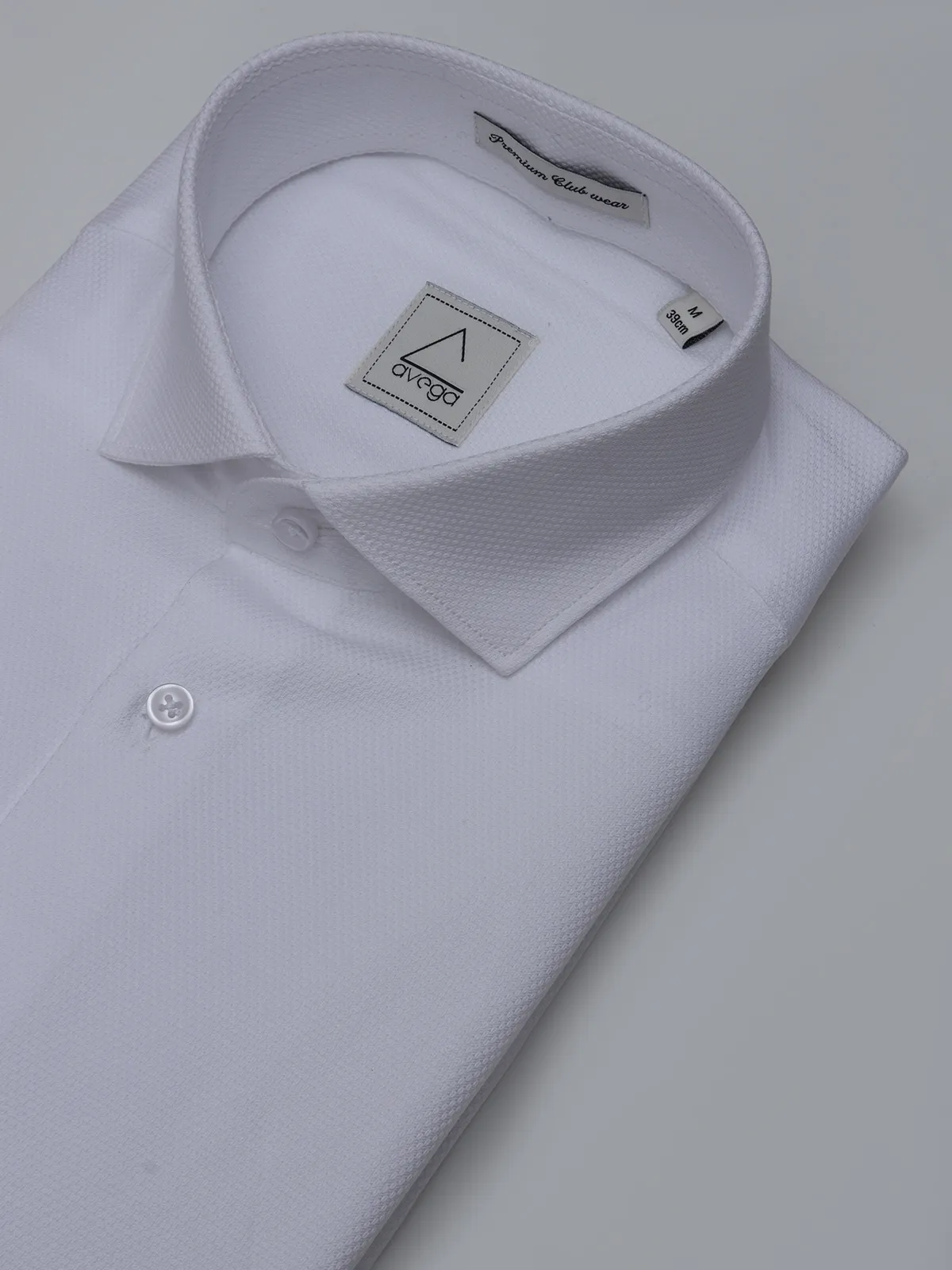 Avega white plain cotton party wear shirt