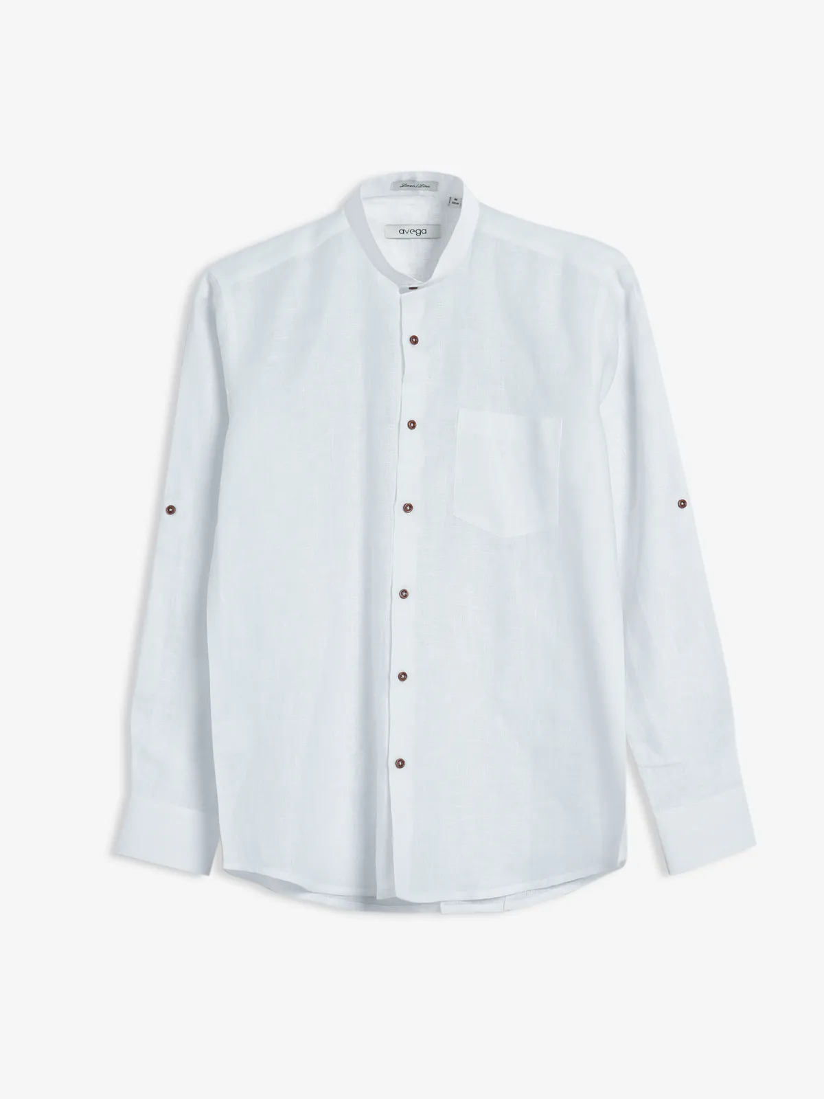 Avega white plain linen shirt