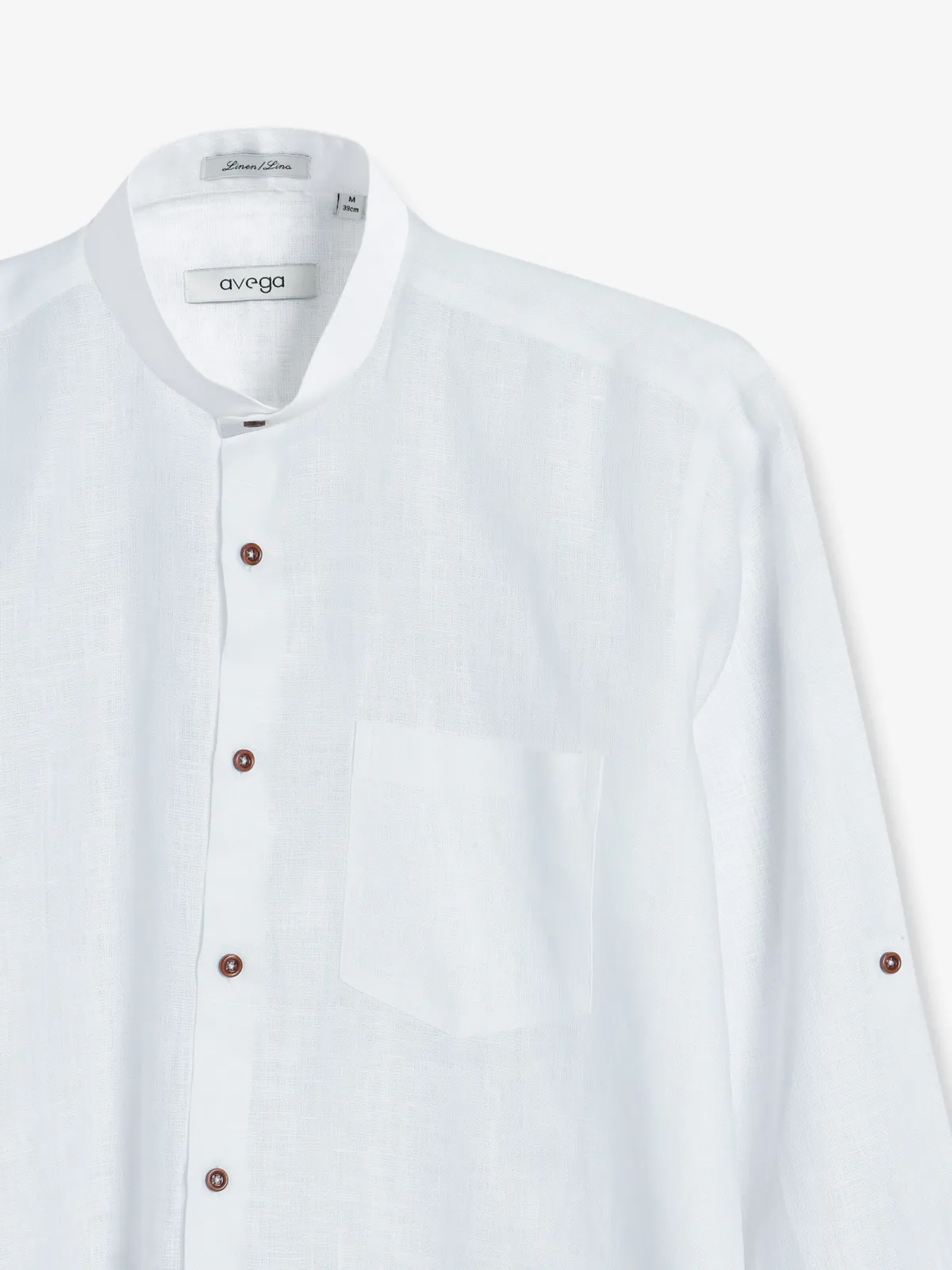 Avega white plain linen shirt