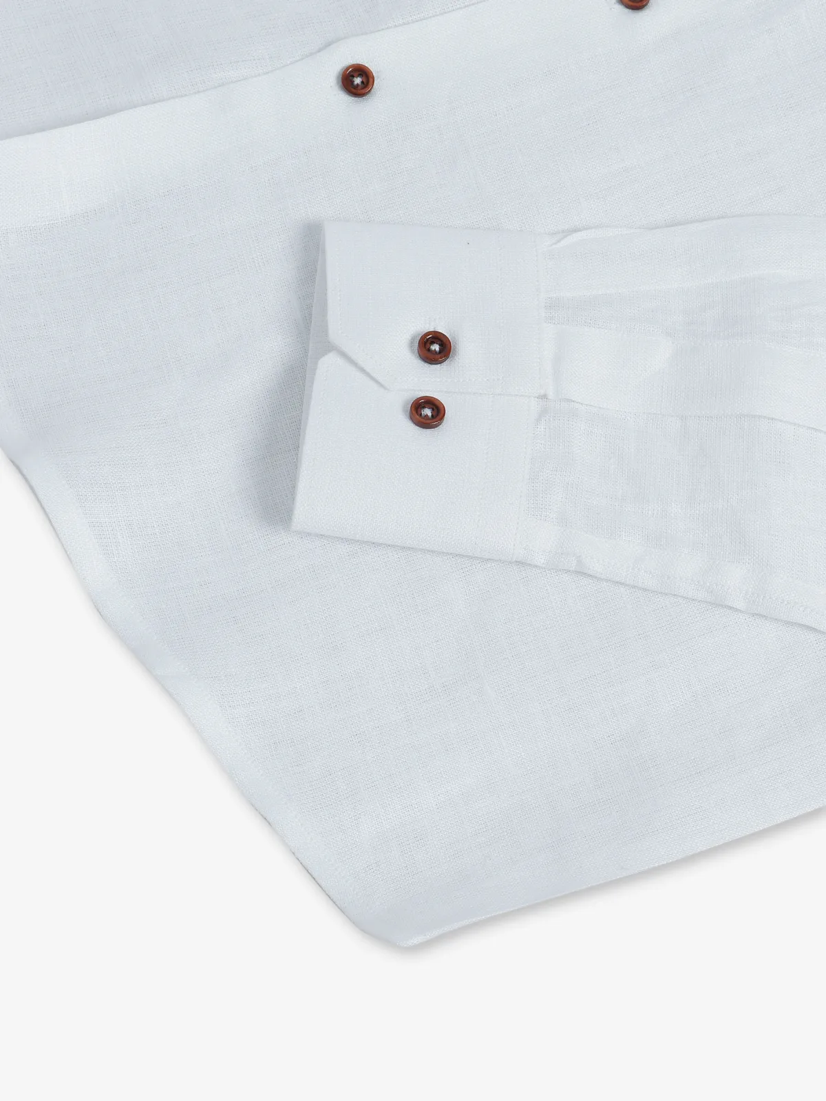 Avega white plain linen shirt