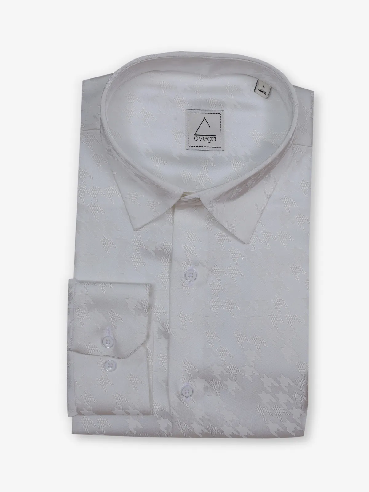 AVEGA white texture cotton silk shirt