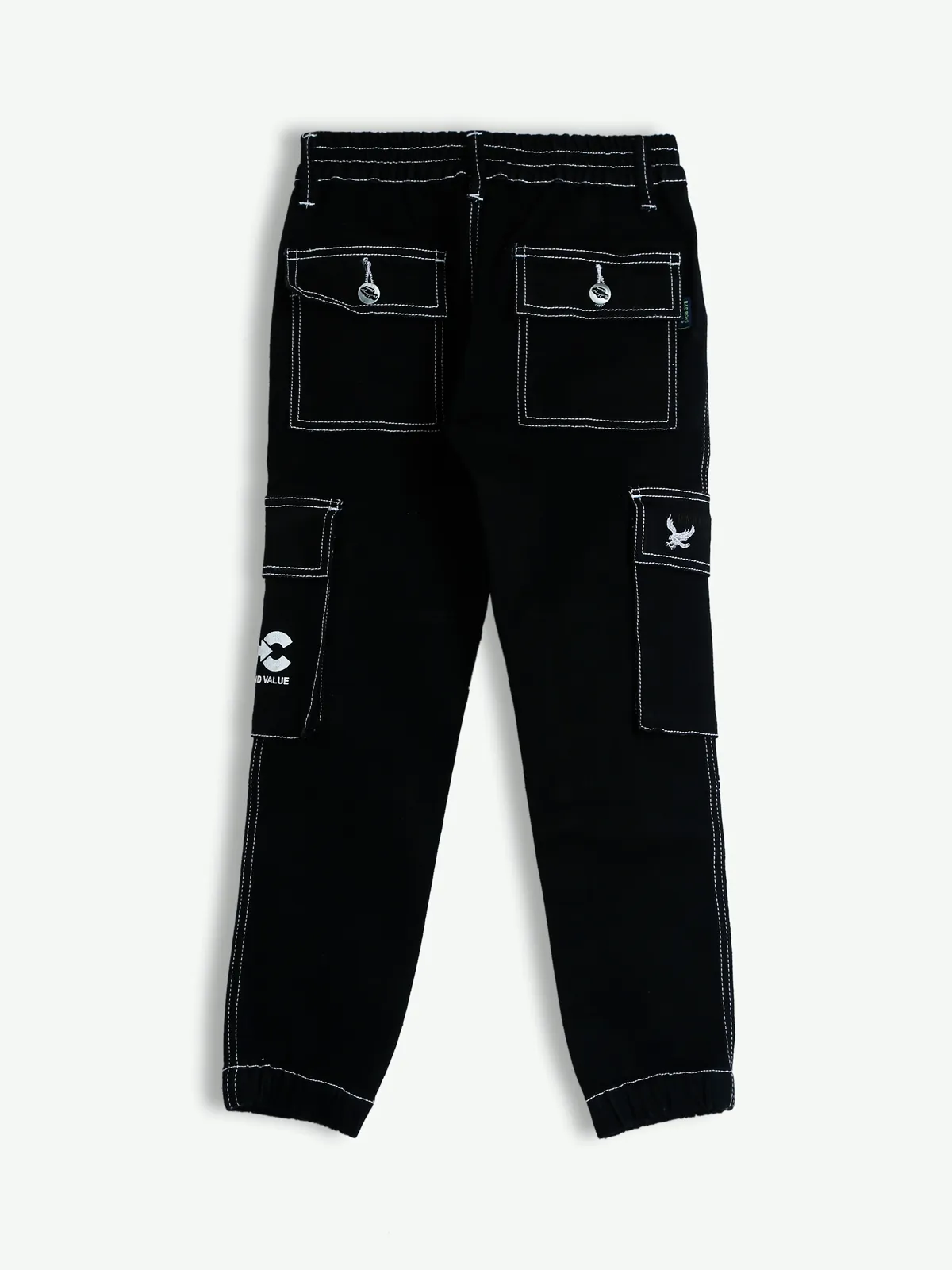 Bad Boys black solid cargo jeans