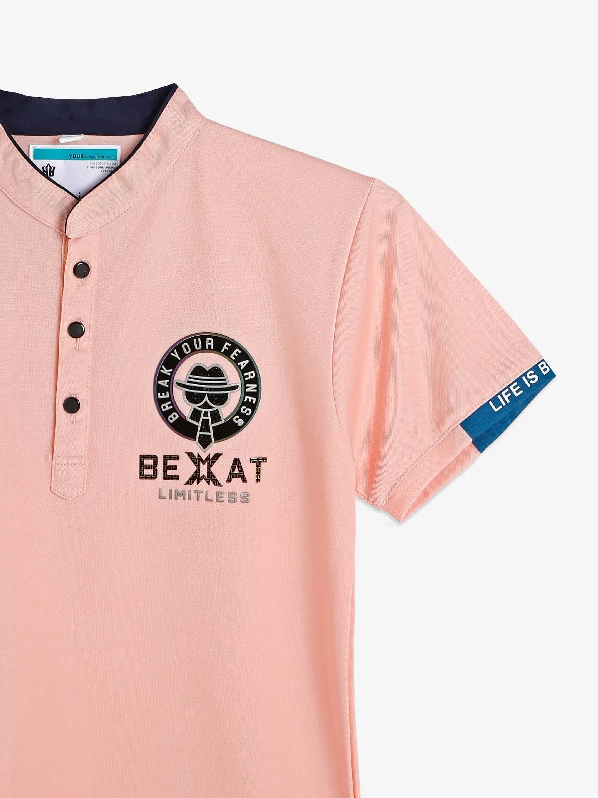 Bambini peach half sleeves t-shirt