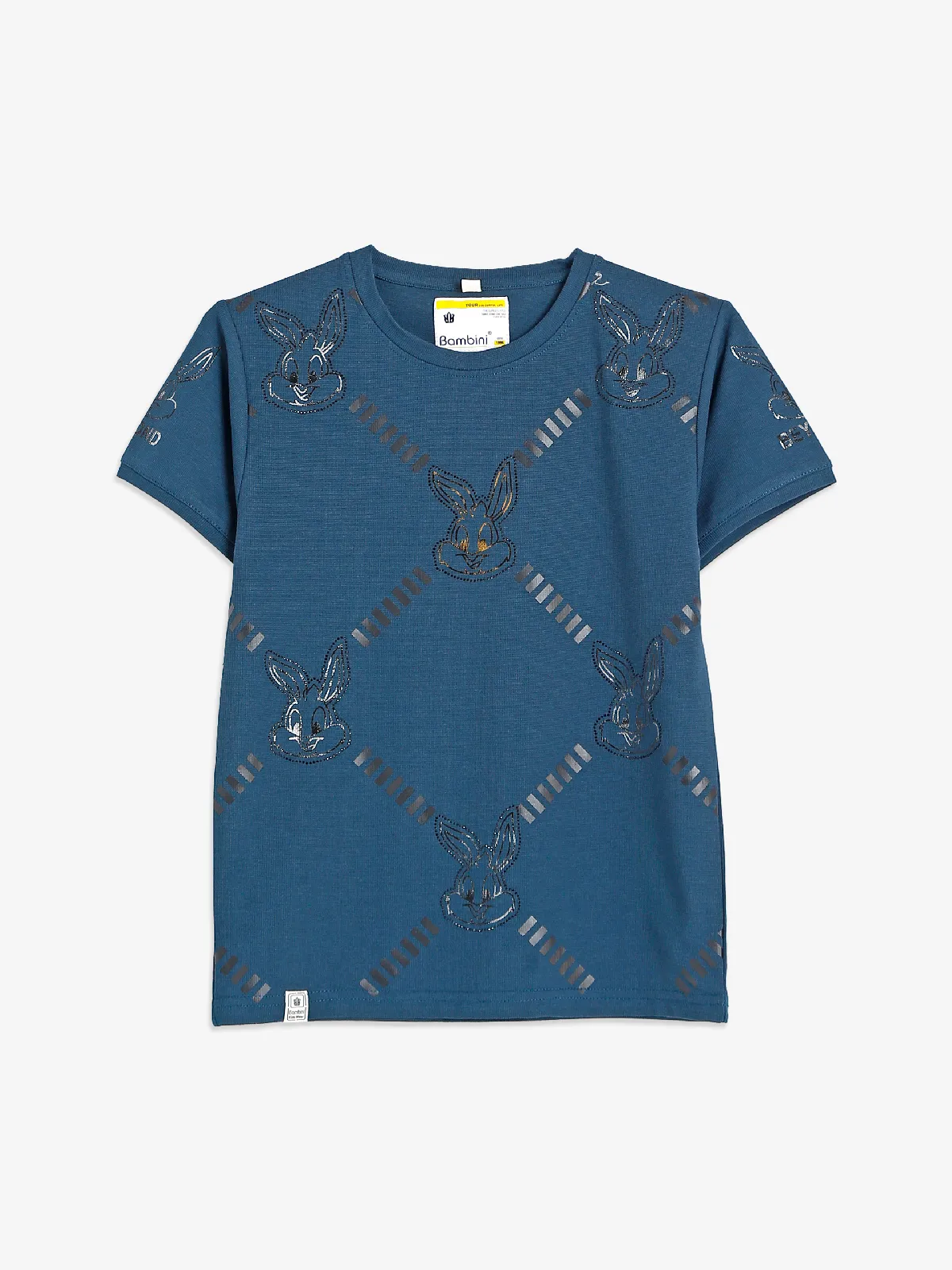 Bambini teal blue cotton t-shirt