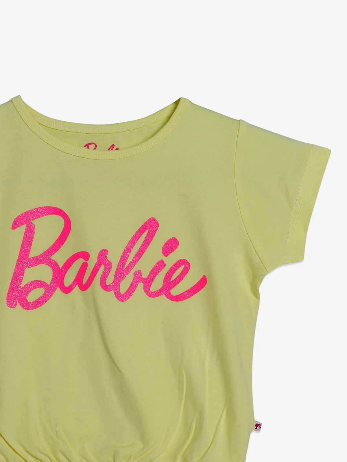 BARBIE light yellow cotton printed top