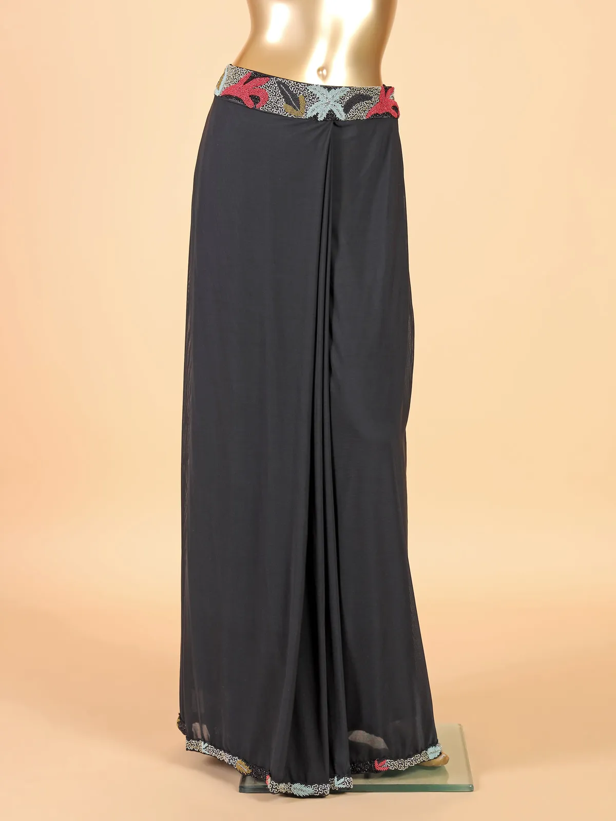 Beautiful black silk designer saree
