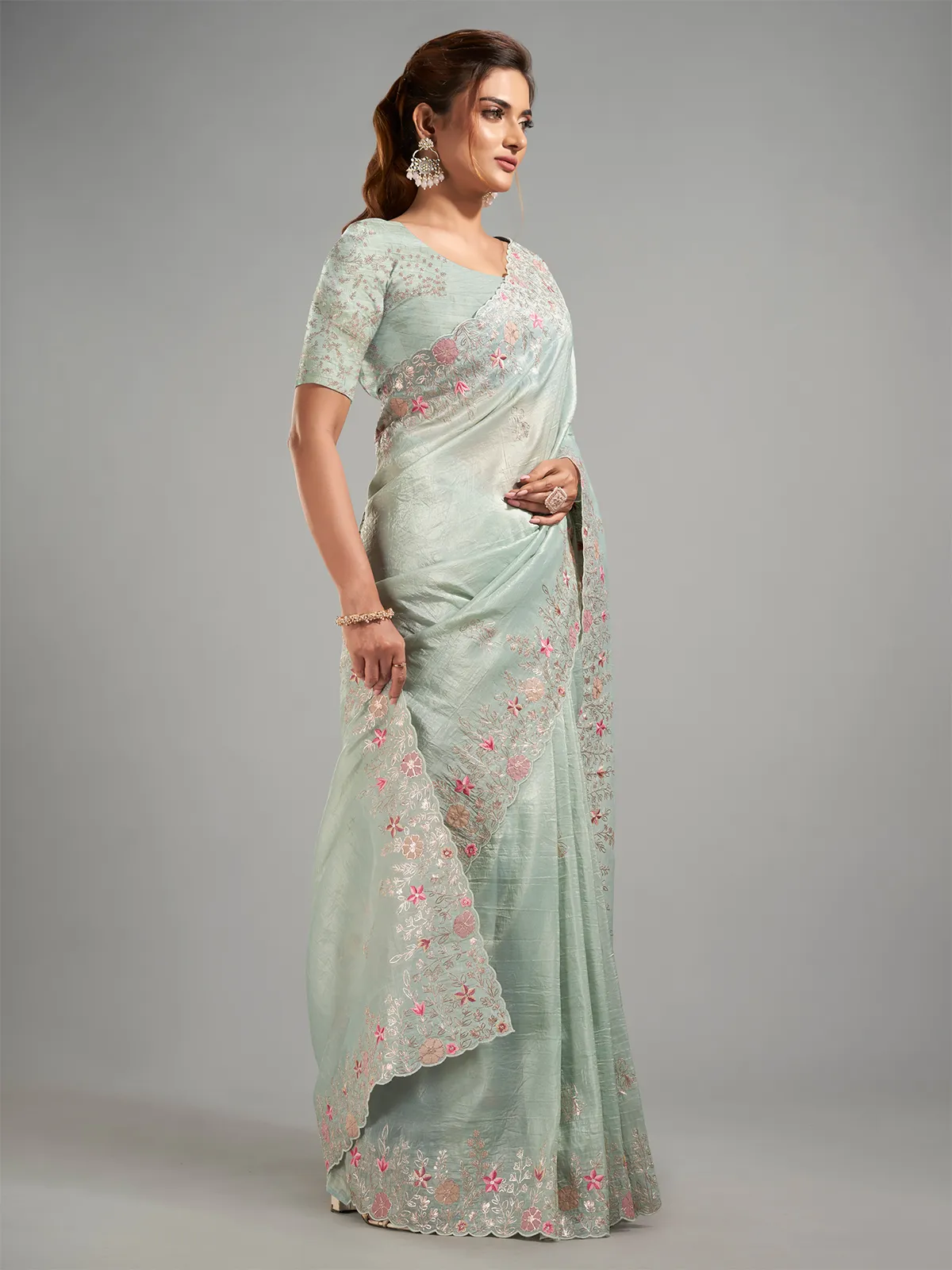 Beautiful mint green saree