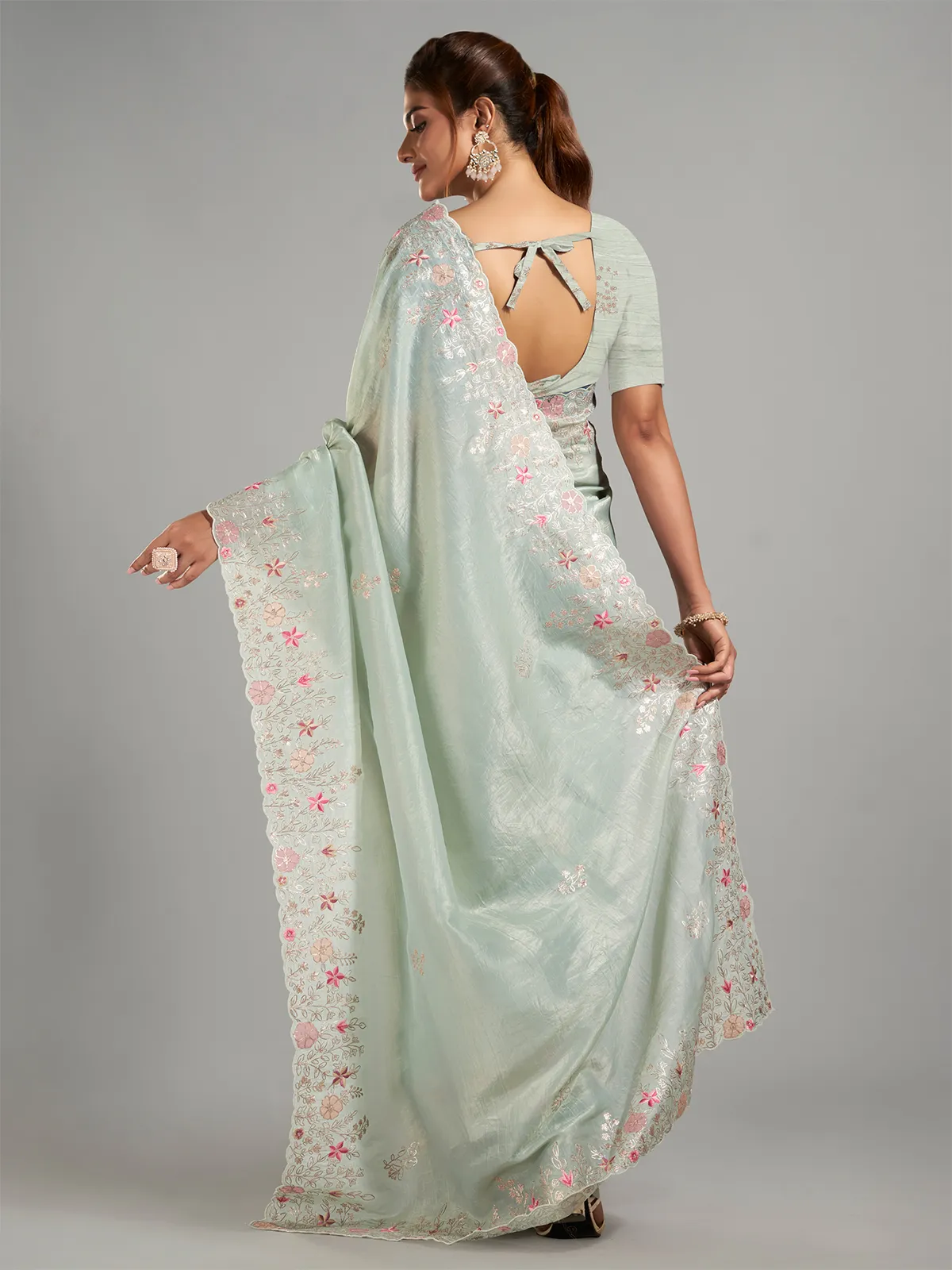 Beautiful mint green saree