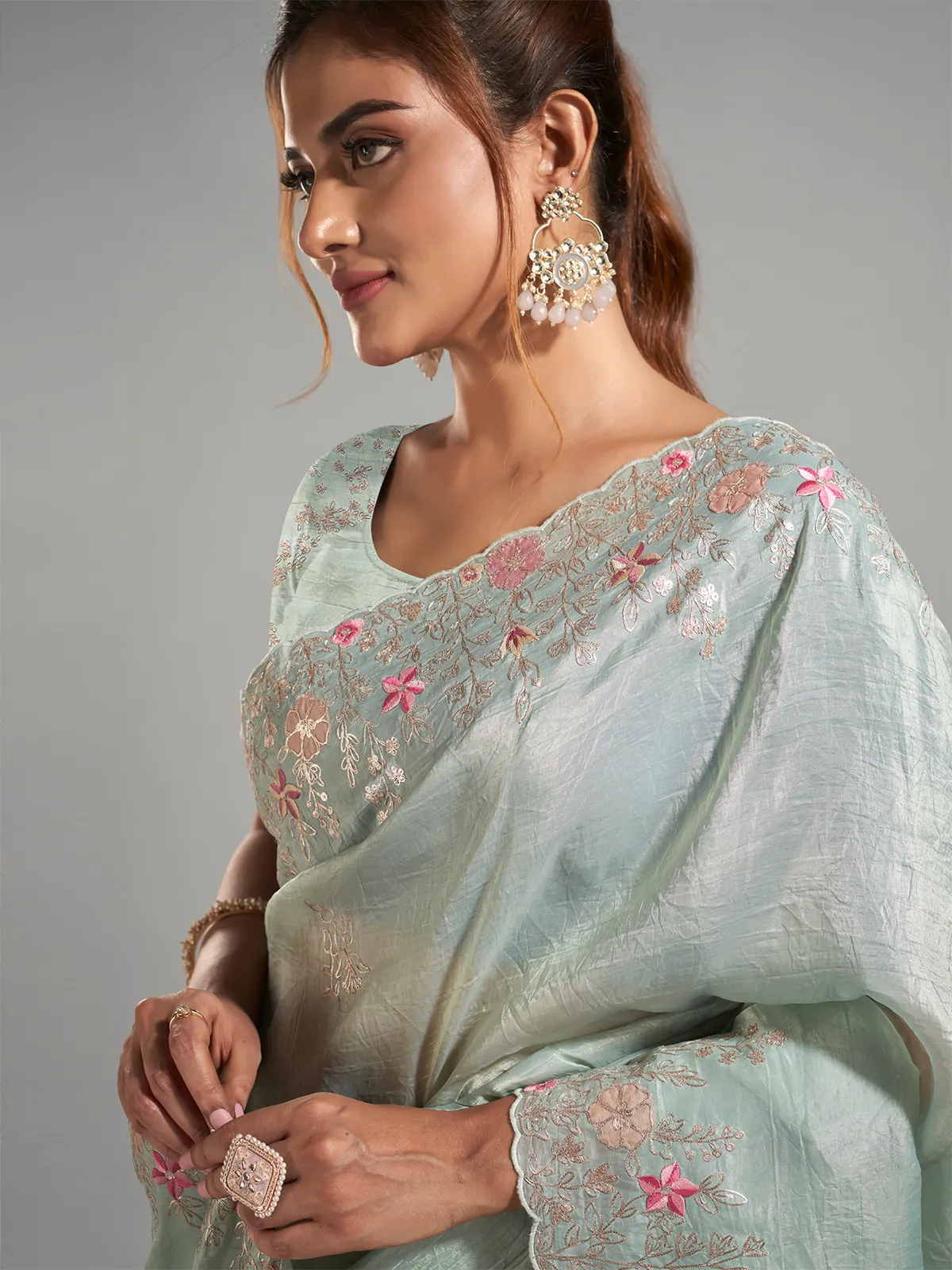 Beautiful mint green saree