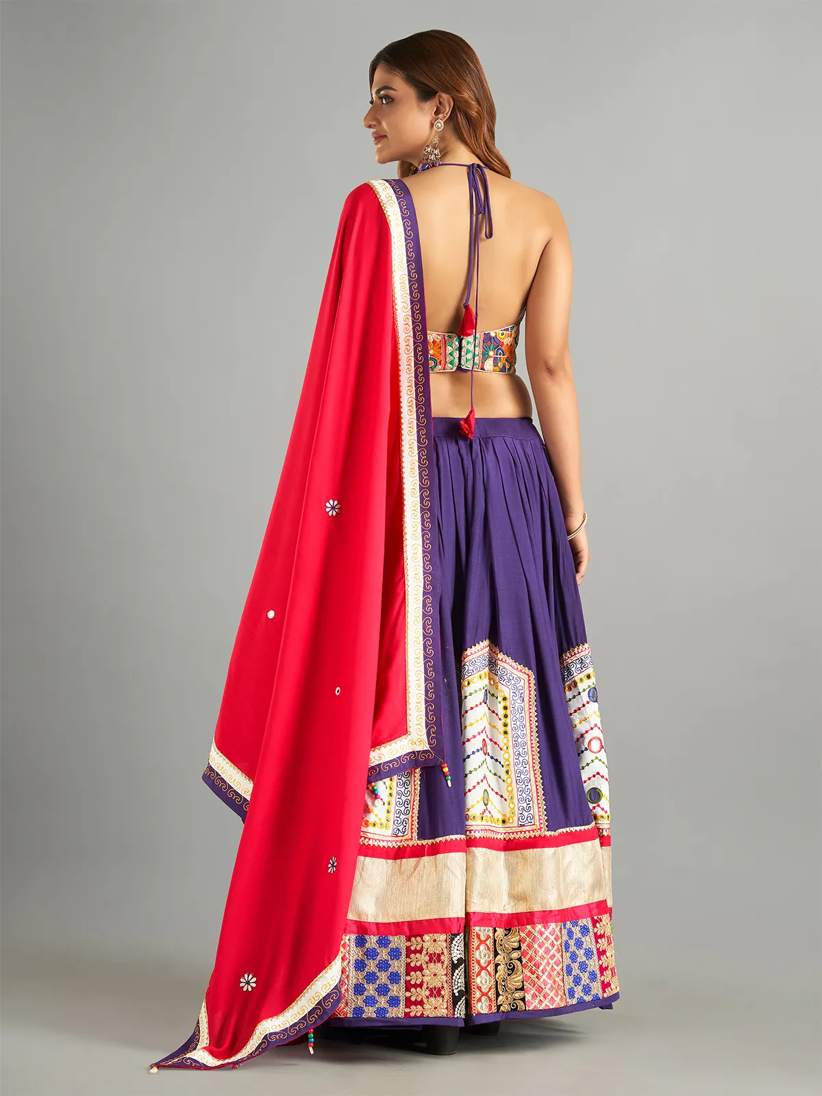 Beautiful purple cotton chaniya choli