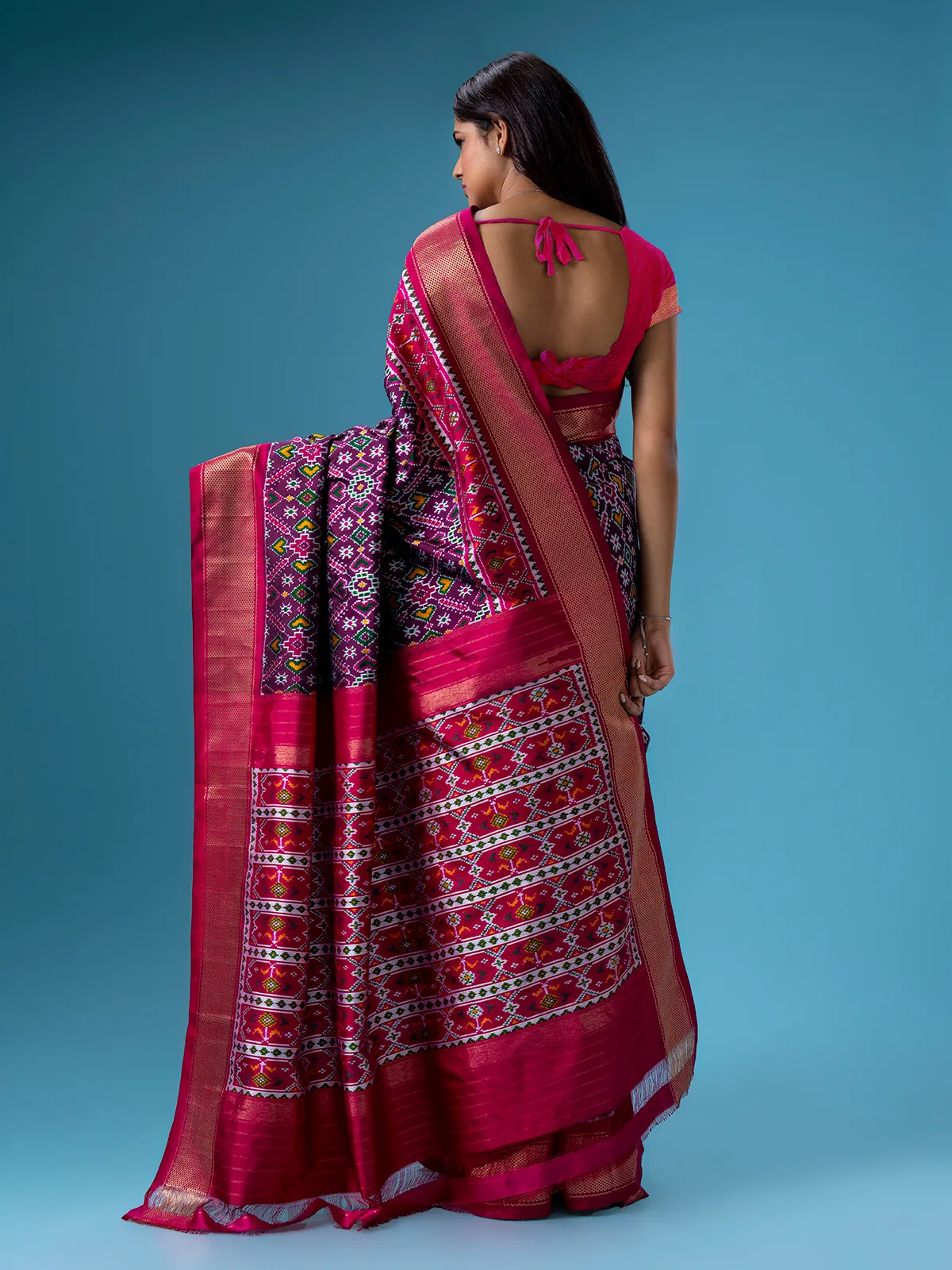 Beautiful purple patola printed saree