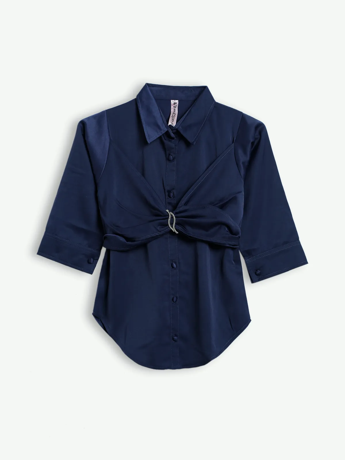 Bee&Honey navy satin shirt