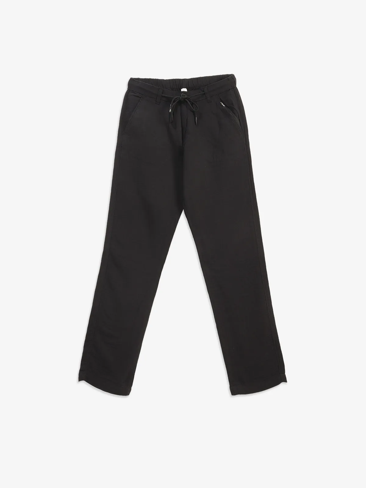 BEEVEE black solid cotton track pant