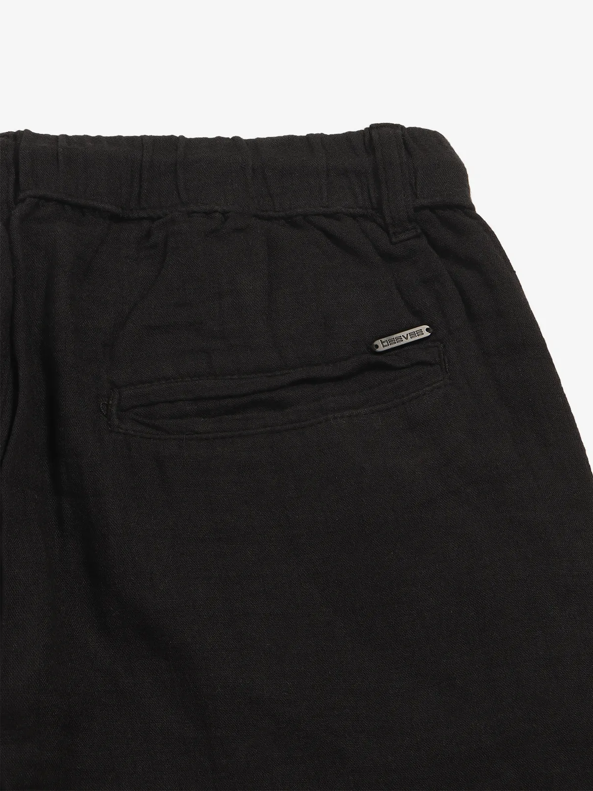 BEEVEE black solid cotton track pant
