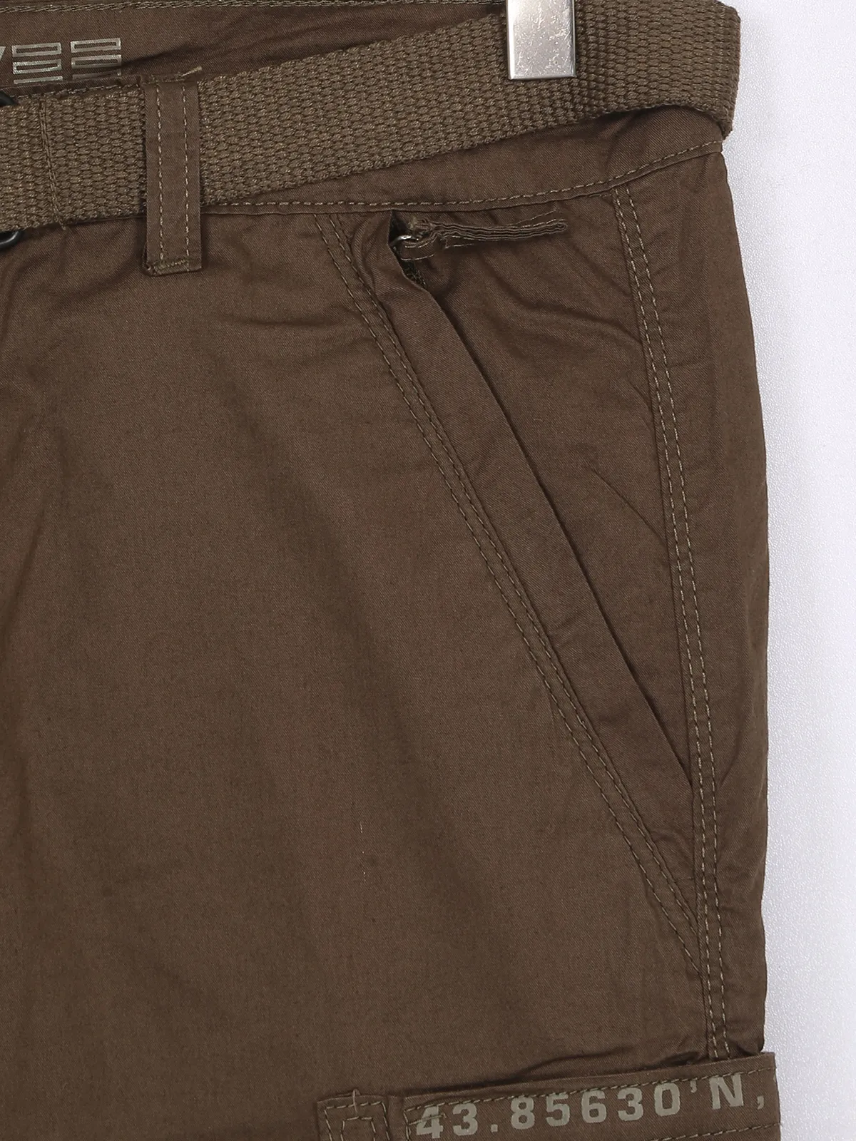 Beevee cotton brown solid shorts