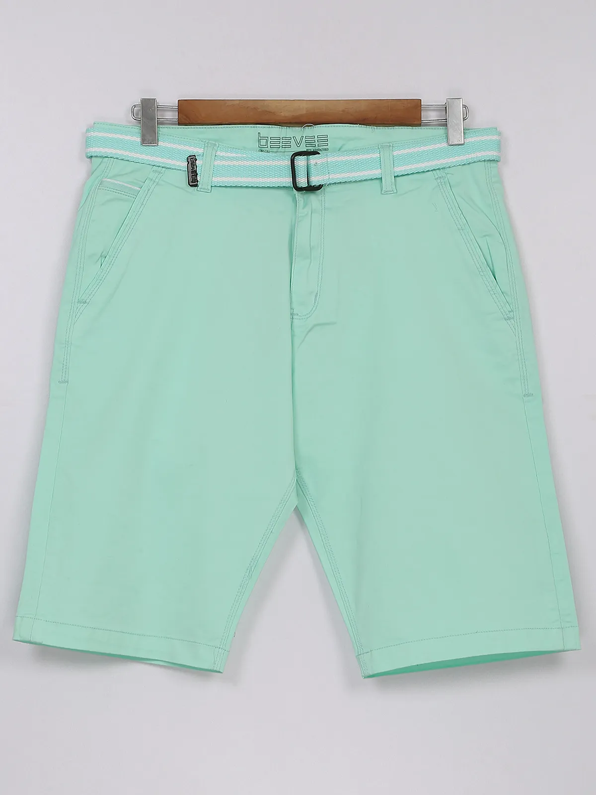 Beevee green solid shorts