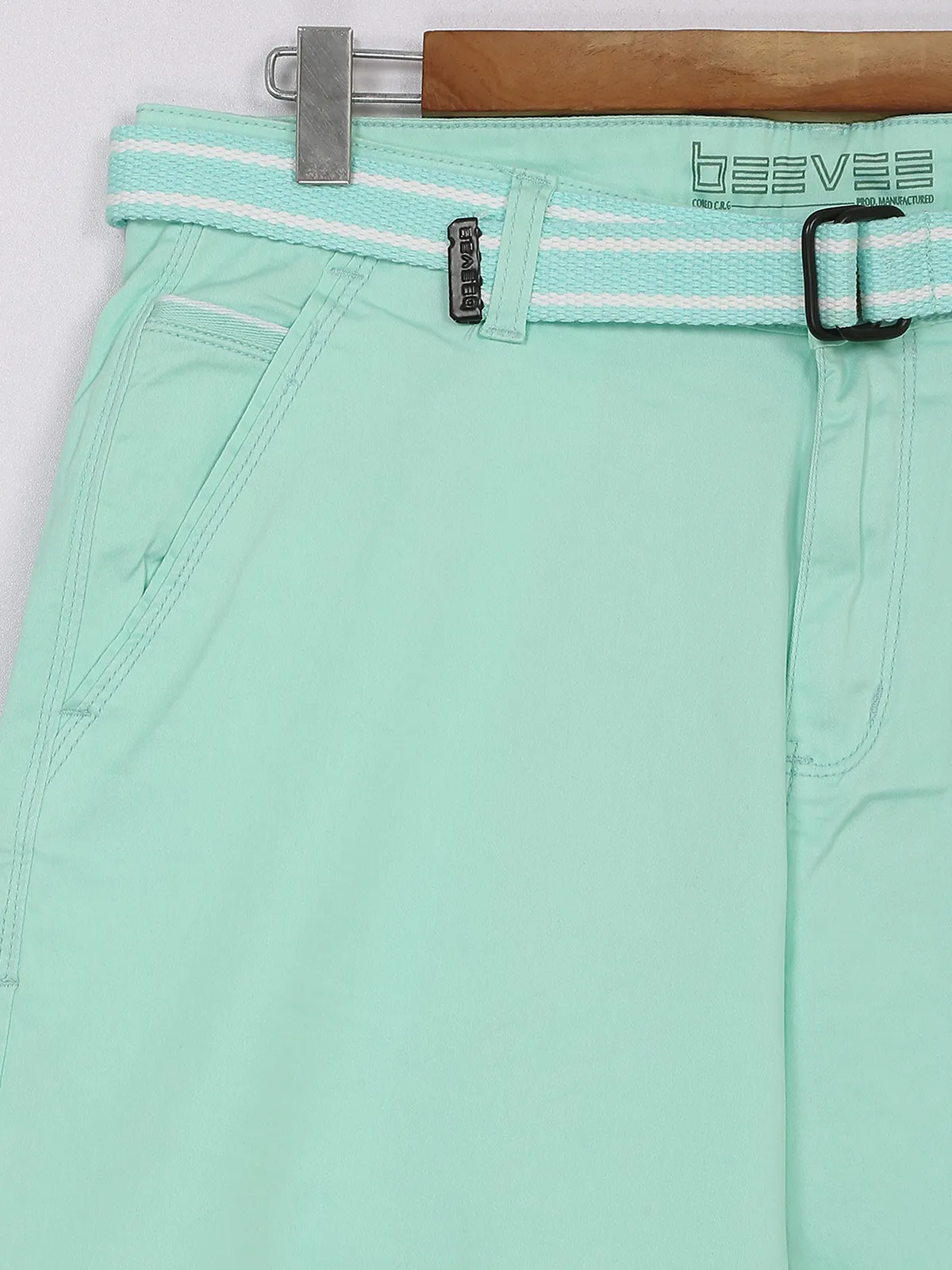 Beevee green solid shorts