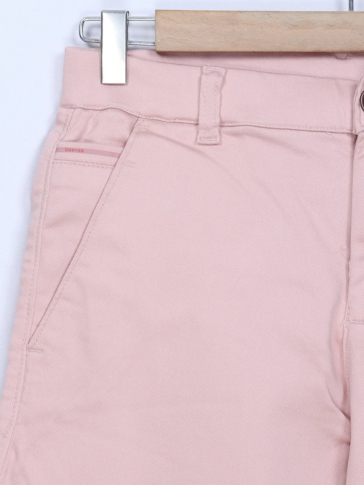 BeeVee light pink cotton solid shorts