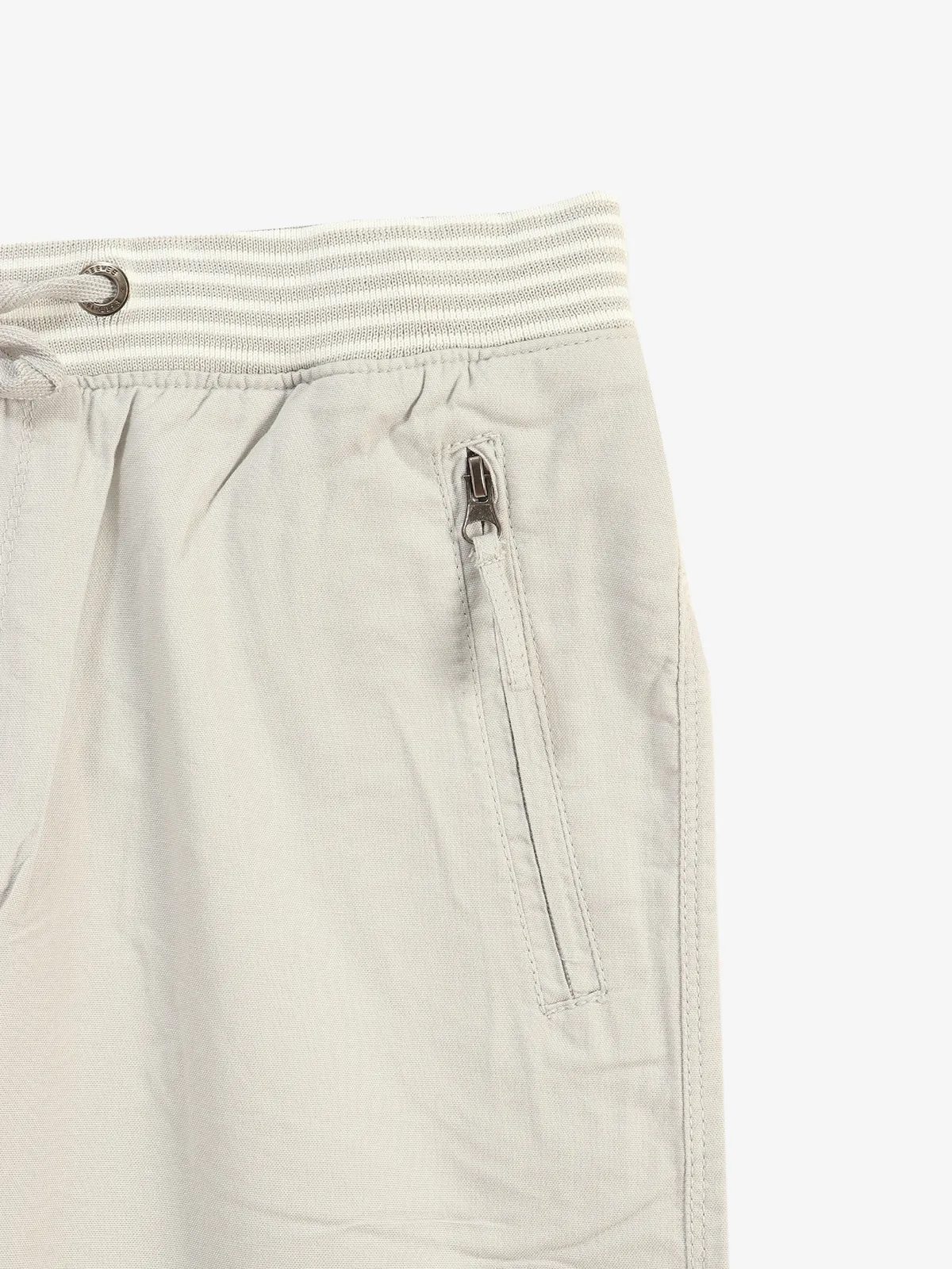 BEEVEE off-white solid cotton track pant