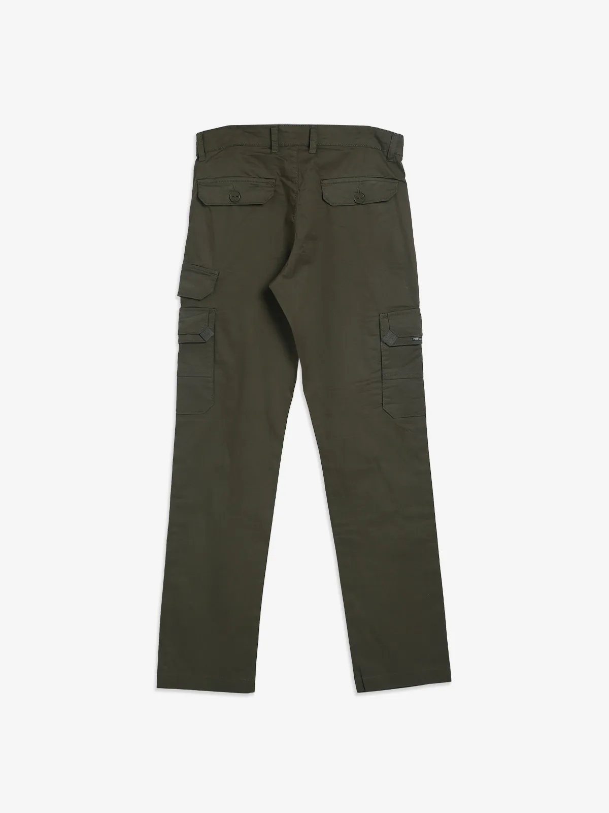 Beevee olive solid cargo jeans