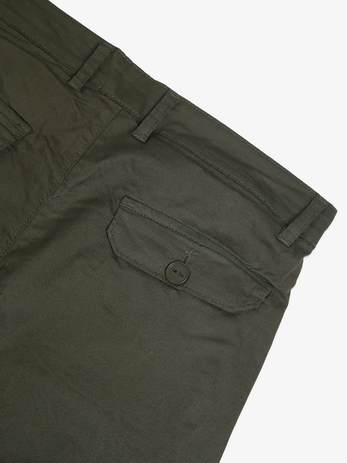 Beevee olive solid cargo jeans