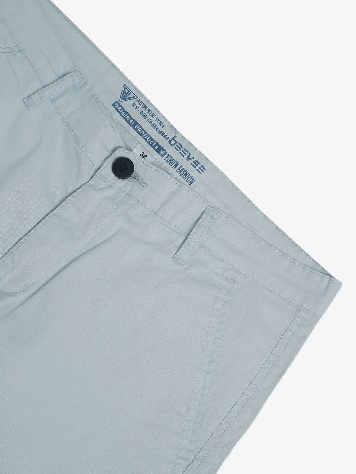 Beevee sky blue slim fit shorts