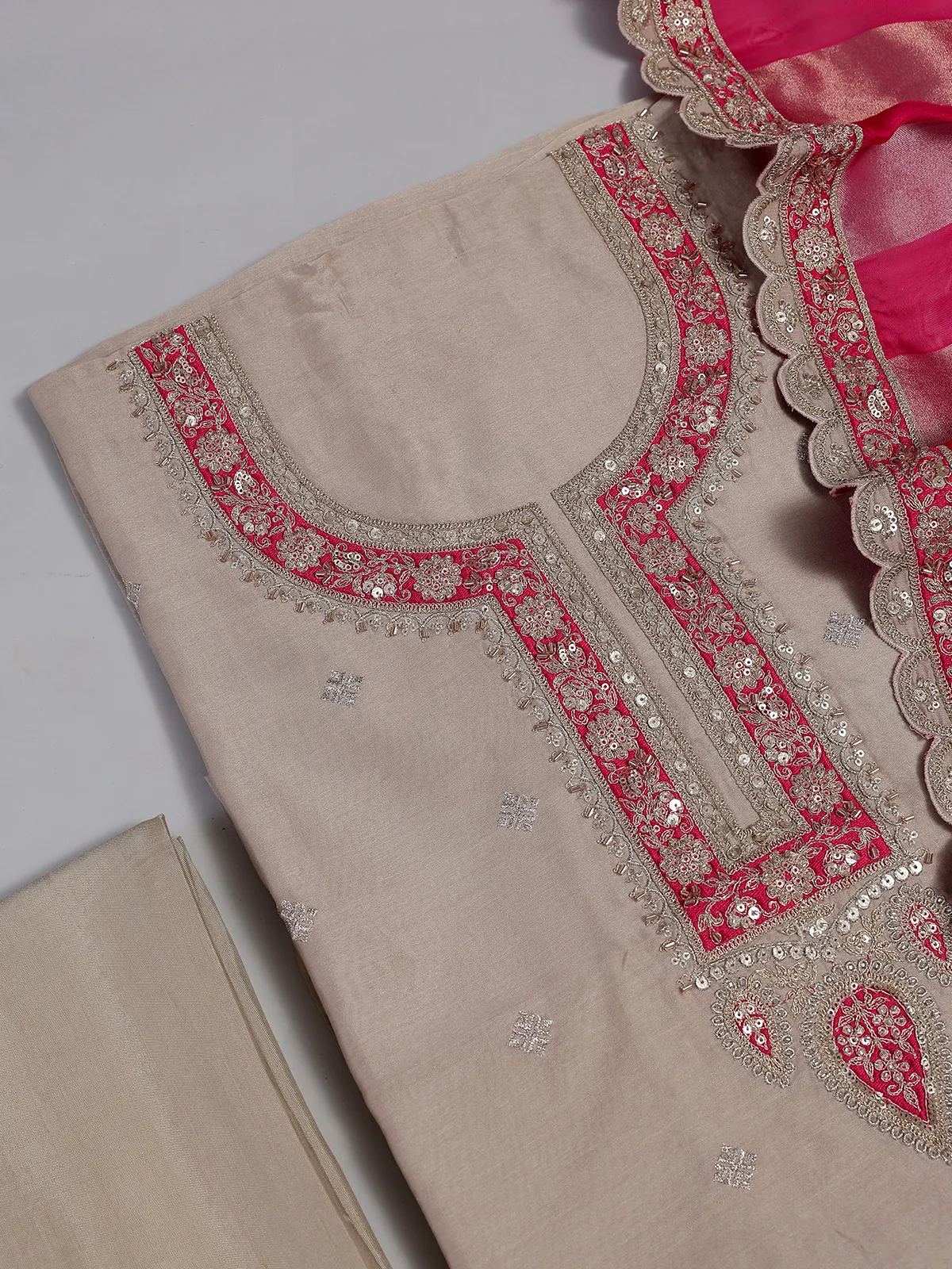 cotton embroidered salwar suit dress material Embroidered Cotton Unstitched Salwar Suit Dress Material in Hyderabad at 380 / Pc by Geelan Fabrics
