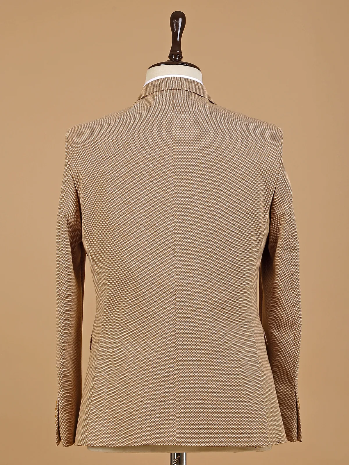 Beige reception wear terry rayon textured blazer