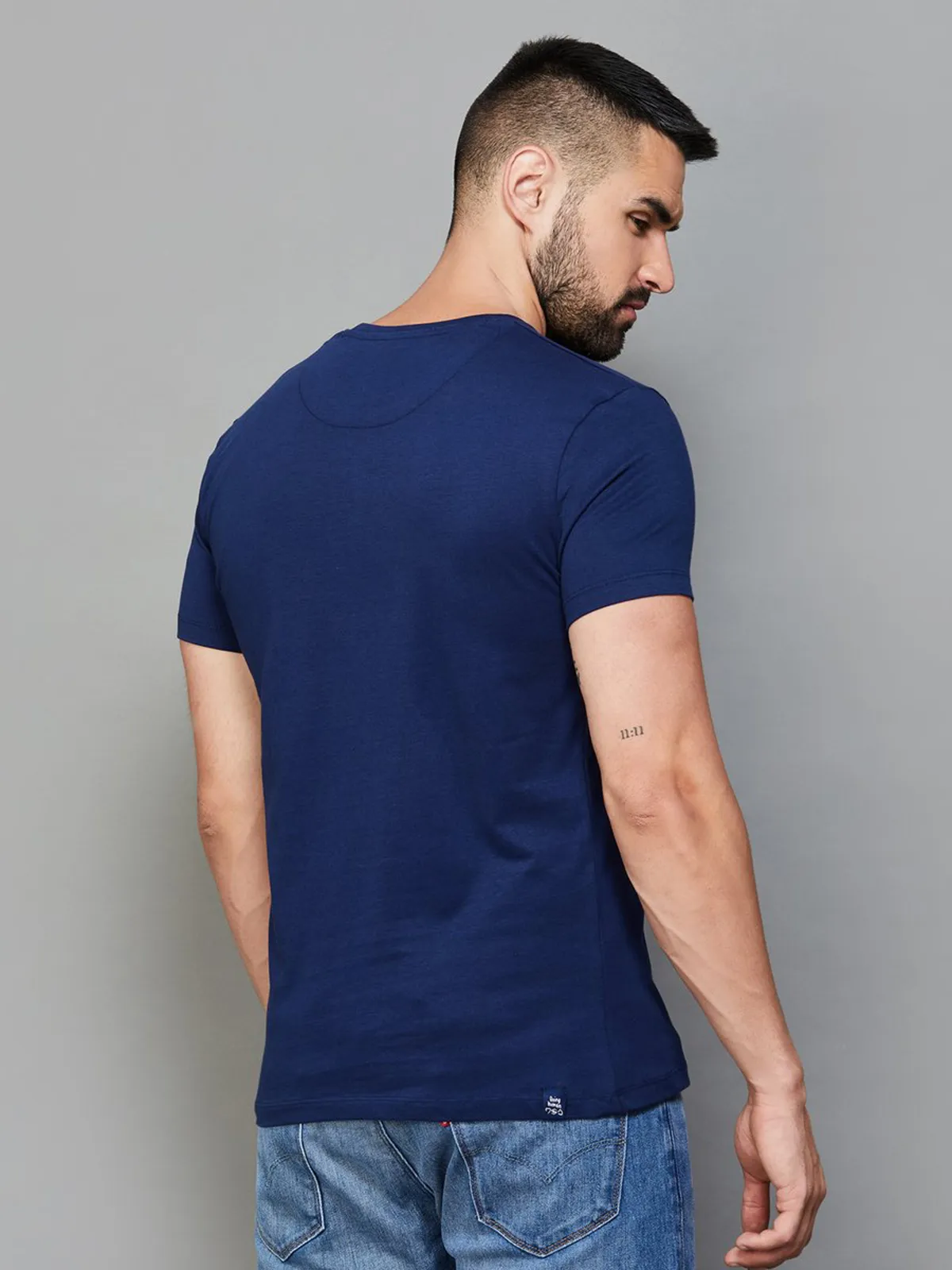 Being Human blue printed half sleevet-shirt