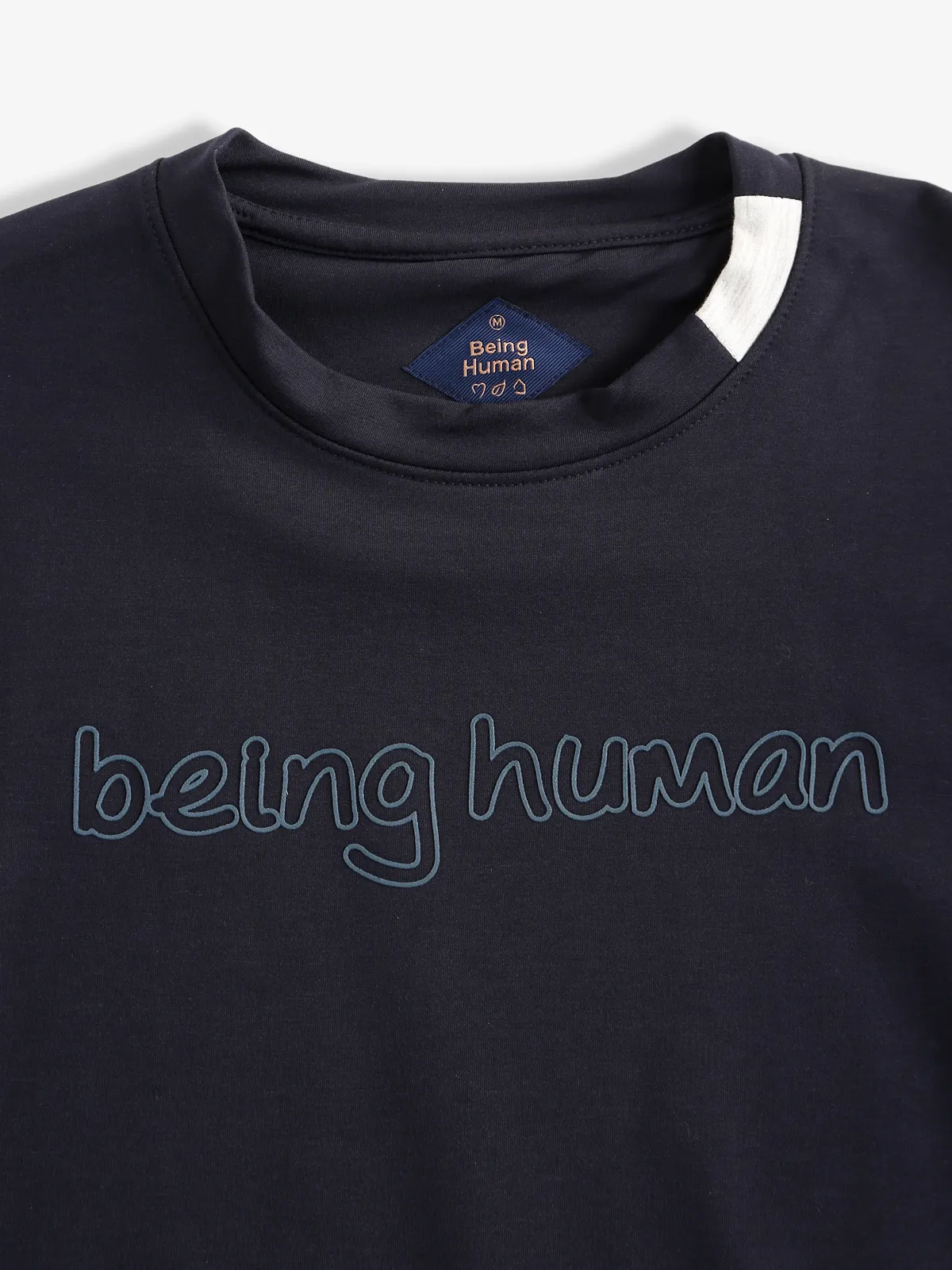 Being Human cotton navy slim fit t shirt