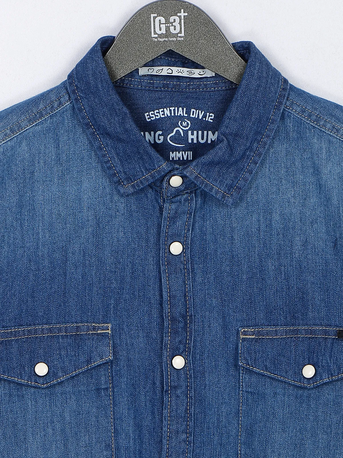 Being Human dark blue denim shirt