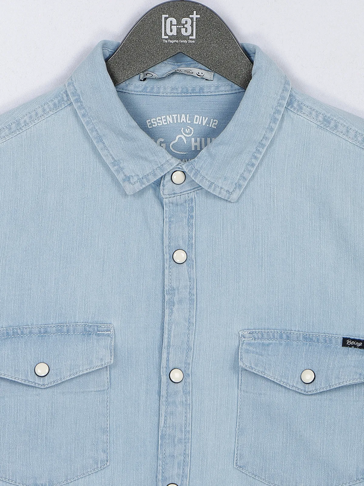 Being Human denim light blue shirt