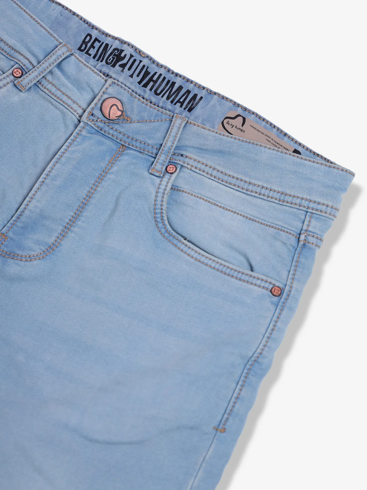 BEING HUMAN ice blue slim straight fit jeans