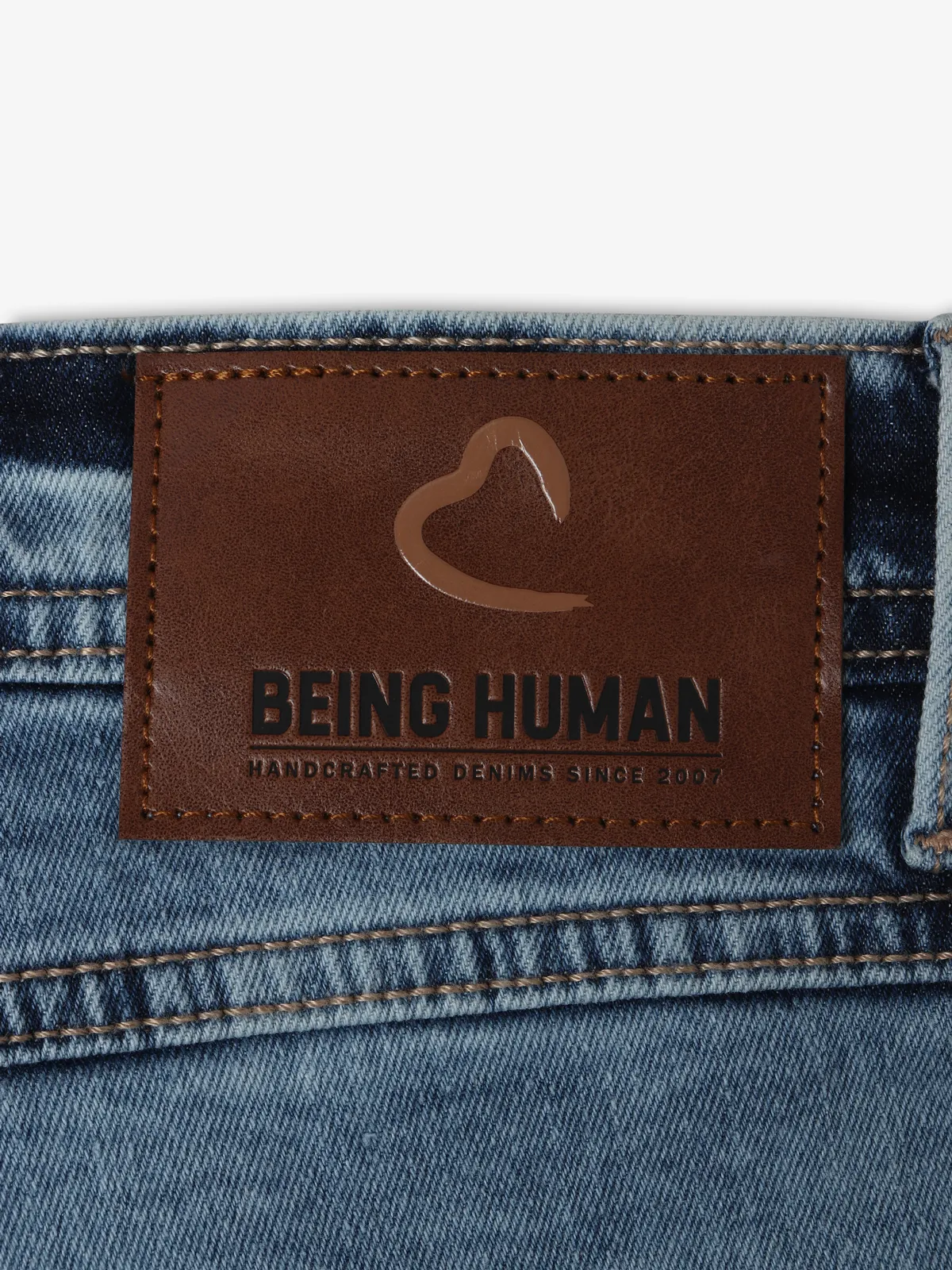 BEING HUMAN light blue cropped fit jeans