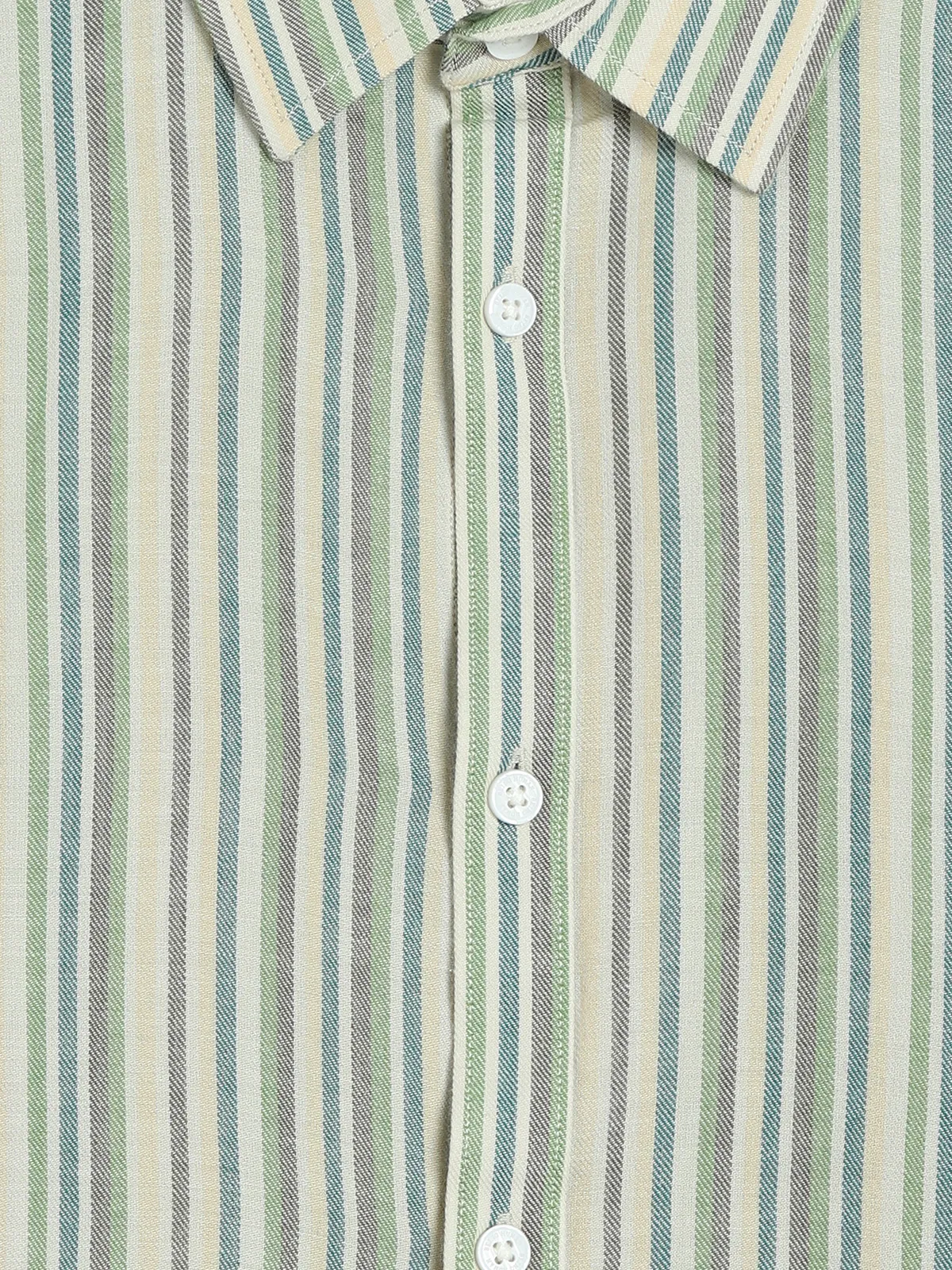 BEING HUMAN light green stripe shirt