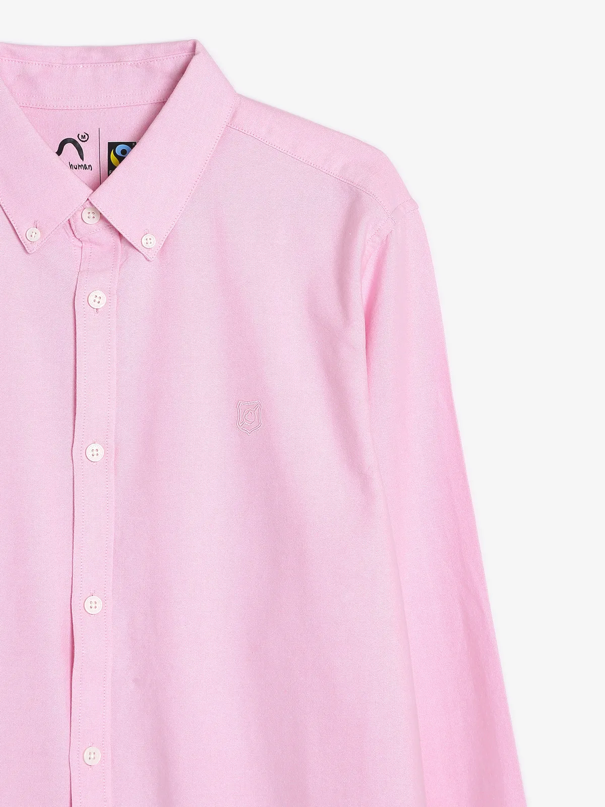 Being Human light pink plain cotton shirt